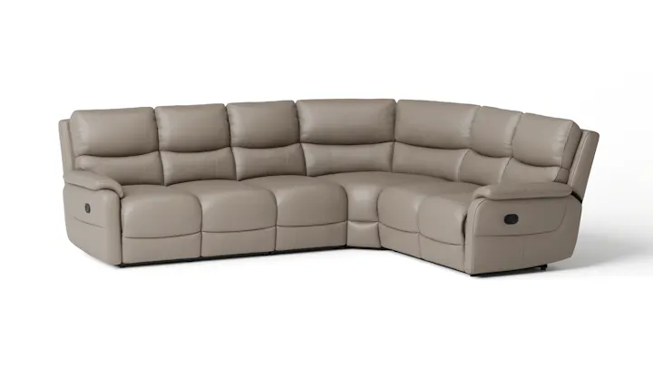 Kelsea Leather Corner Lounge Option B with Manual Recliner