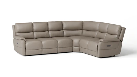Kelsea Leather Corner Lounge Option B with Power Recliner