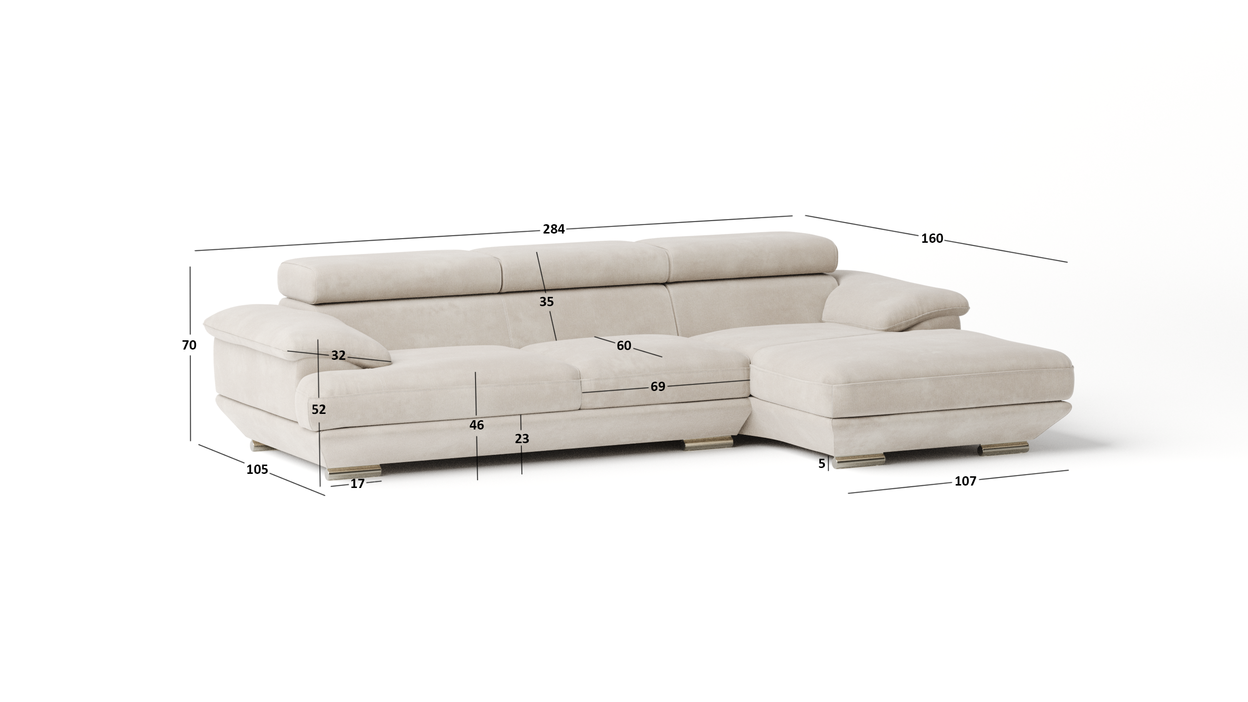 Lexington Fabric Chaise Lounge Option A 7 Thumbnail