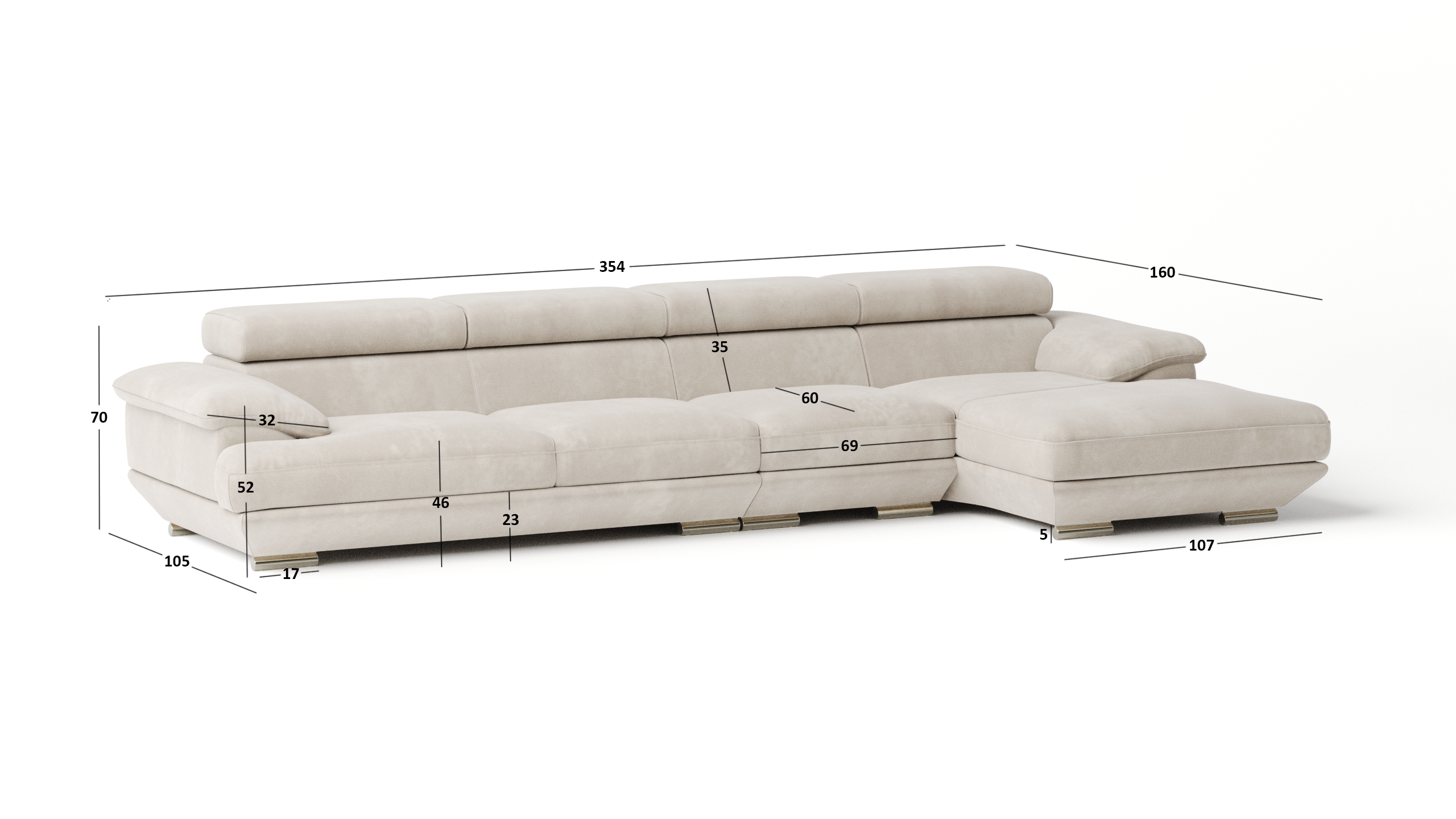 Lexington Fabric Chaise Lounge Option B 8 Thumbnail