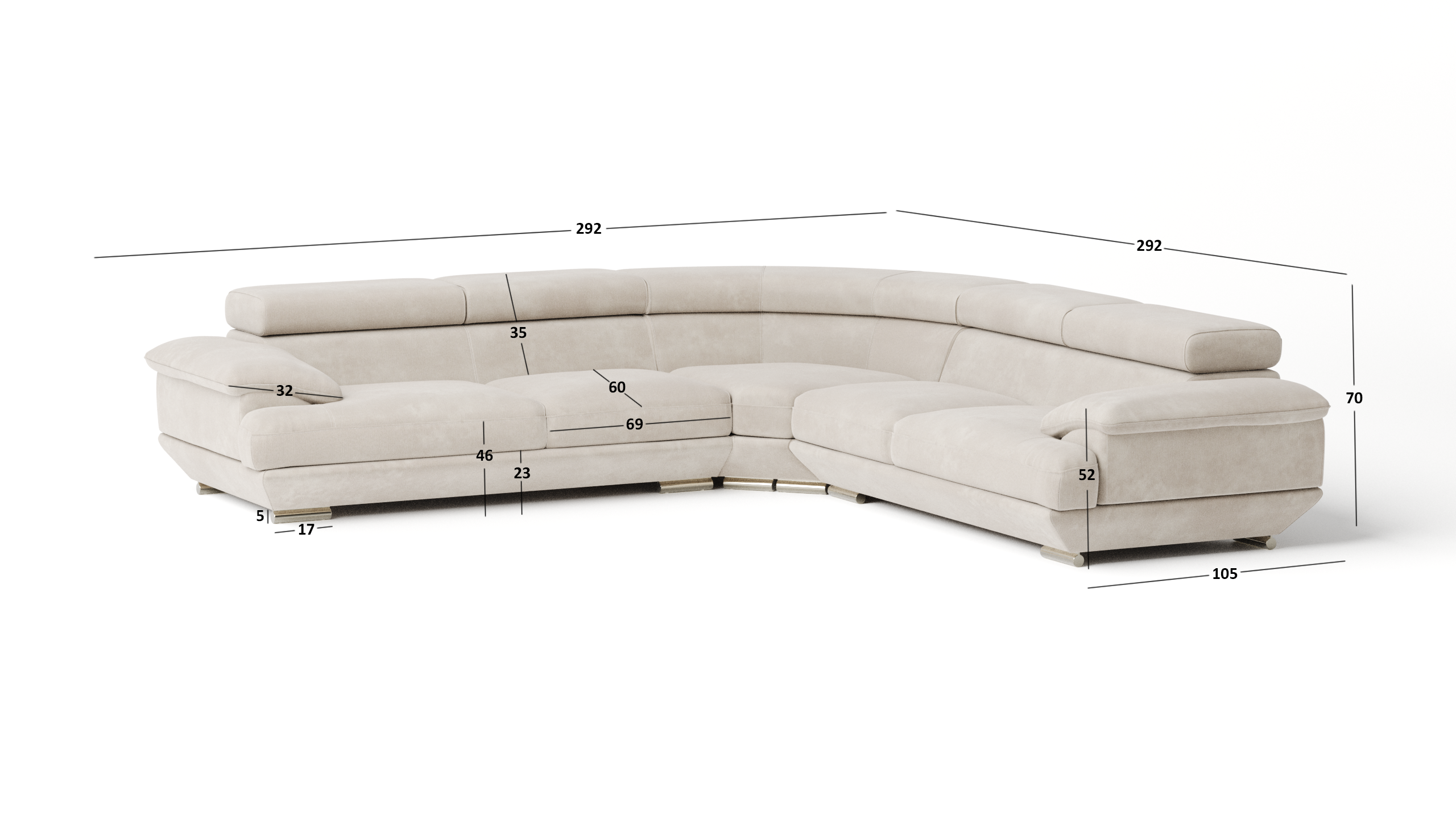 Lexington Fabric Corner Lounge Option A 8 Thumbnail