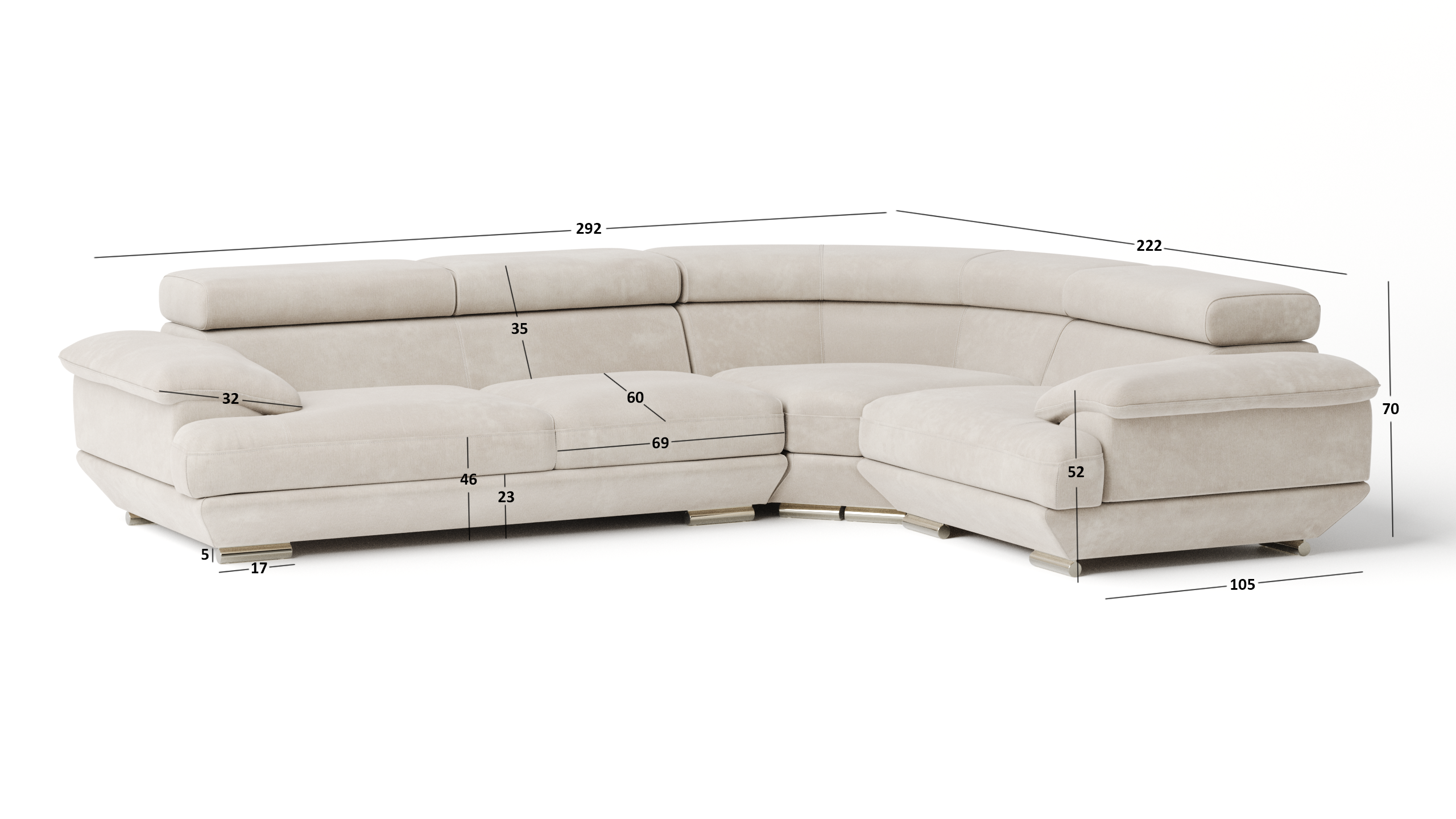 Lexington Fabric Corner Lounge Option E 4 Thumbnail