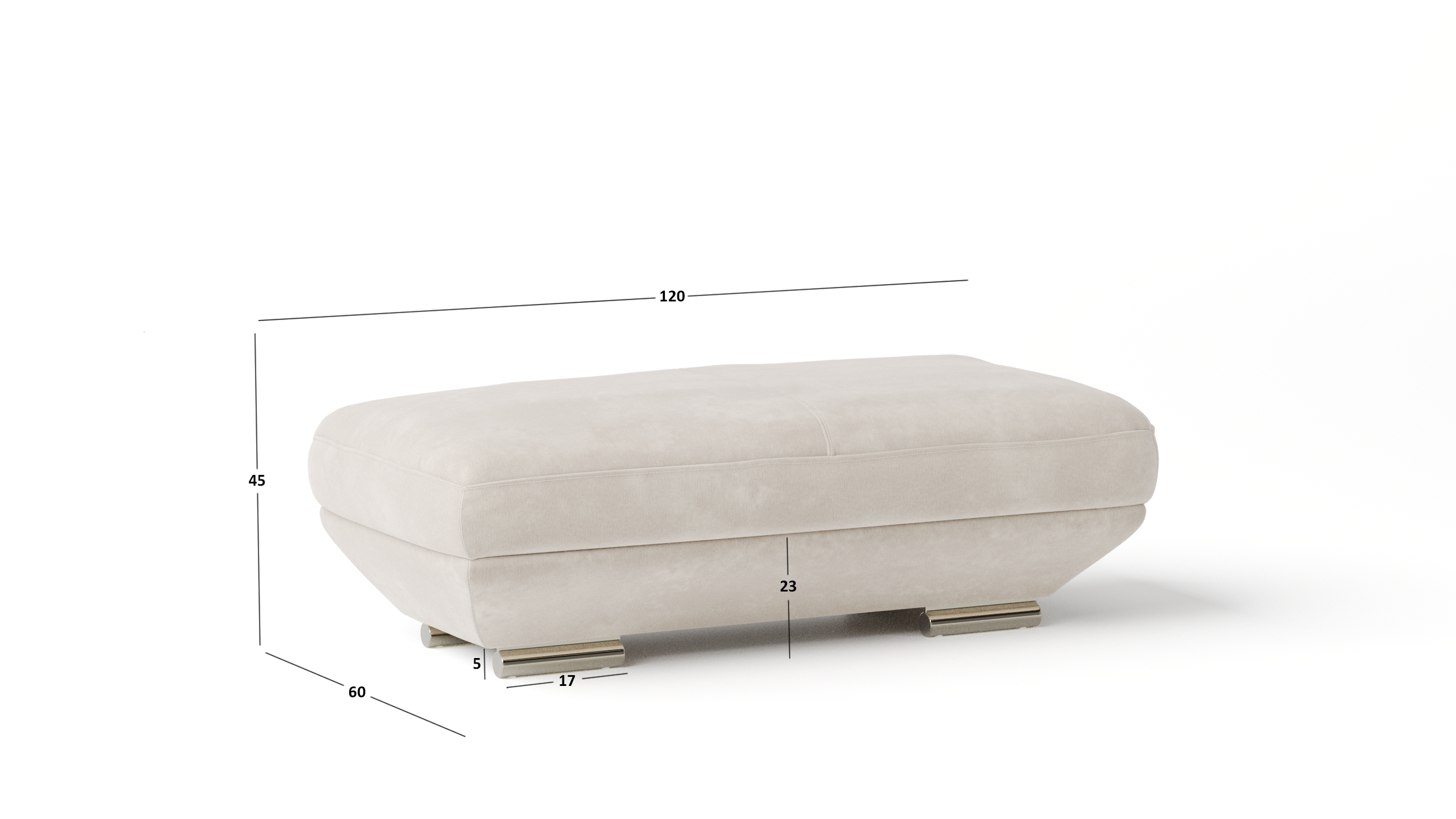 Lexington Fabric Ottoman 60x120x45