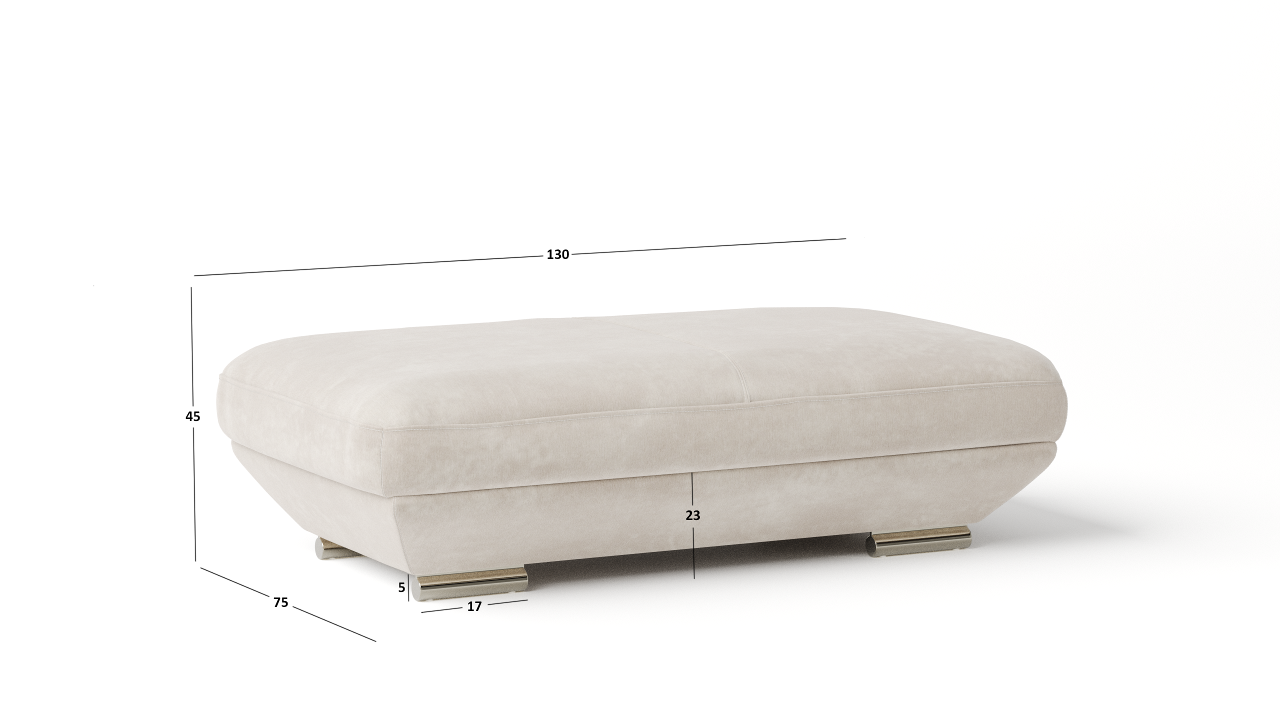 Lexington Fabric Ottoman 75x130x45 4 Thumbnail