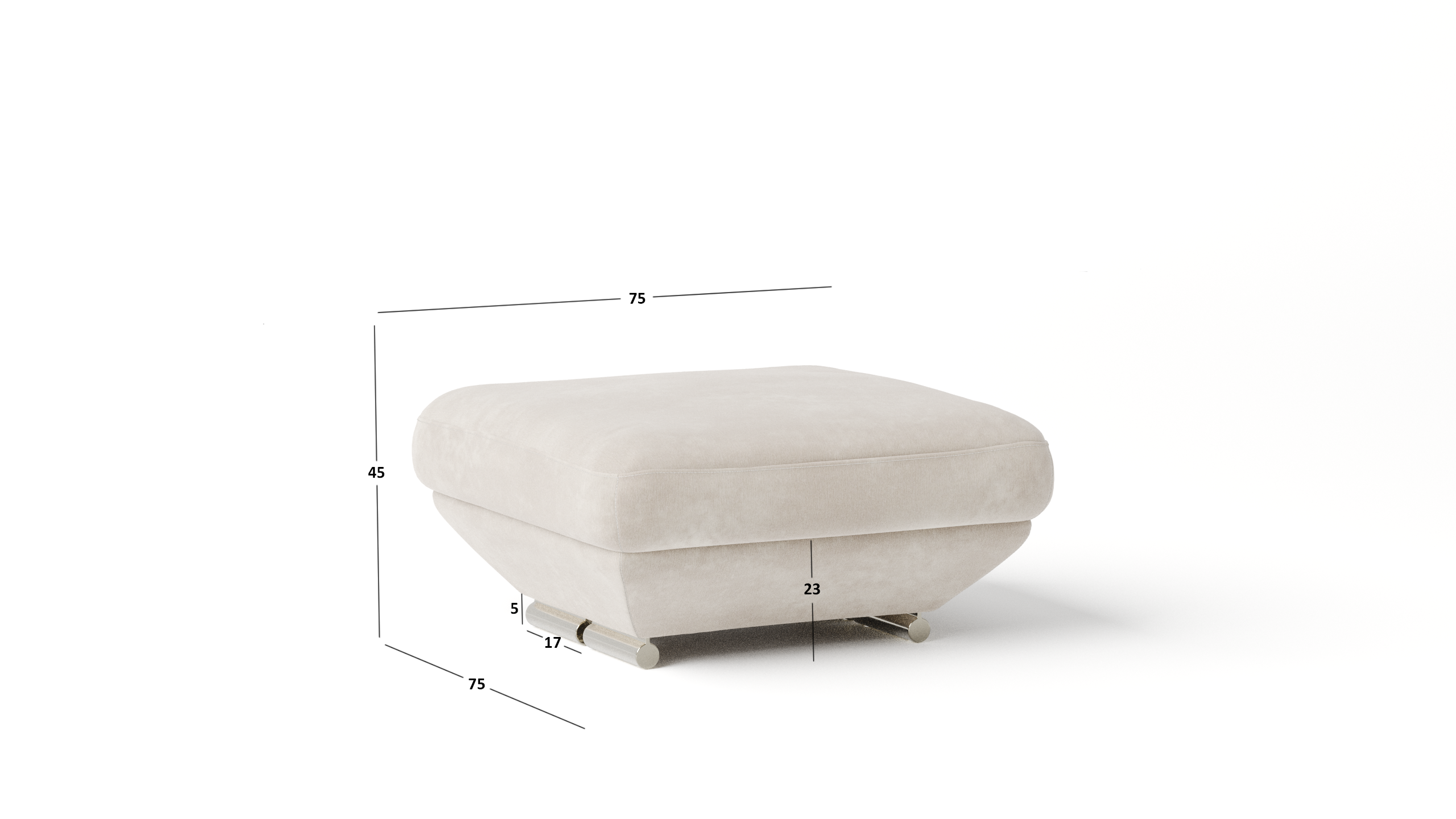 Lexington Fabric Ottoman 75x75x45 4 Thumbnail