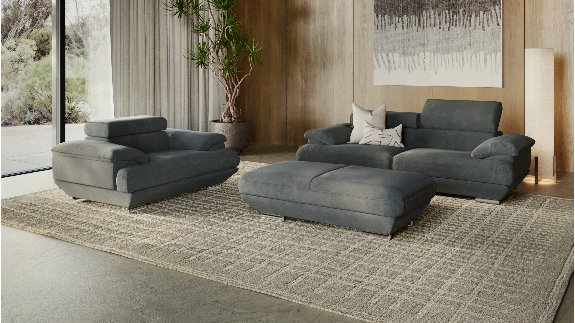 Lexington Fabric Sofa Suite 3 + 2 + 1 6 Thumbnail