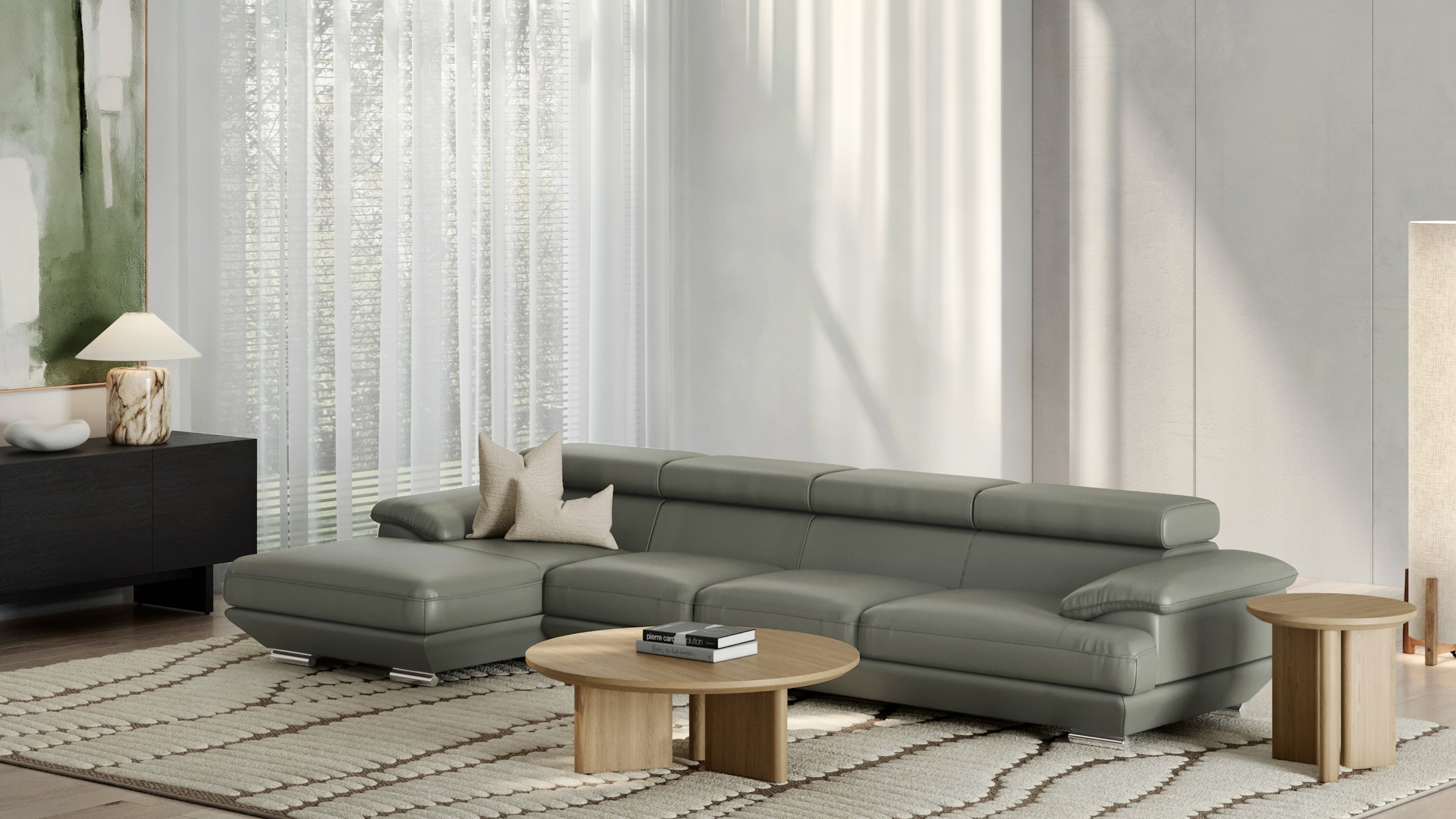 Lexington Leather Chaise Lounge Option B