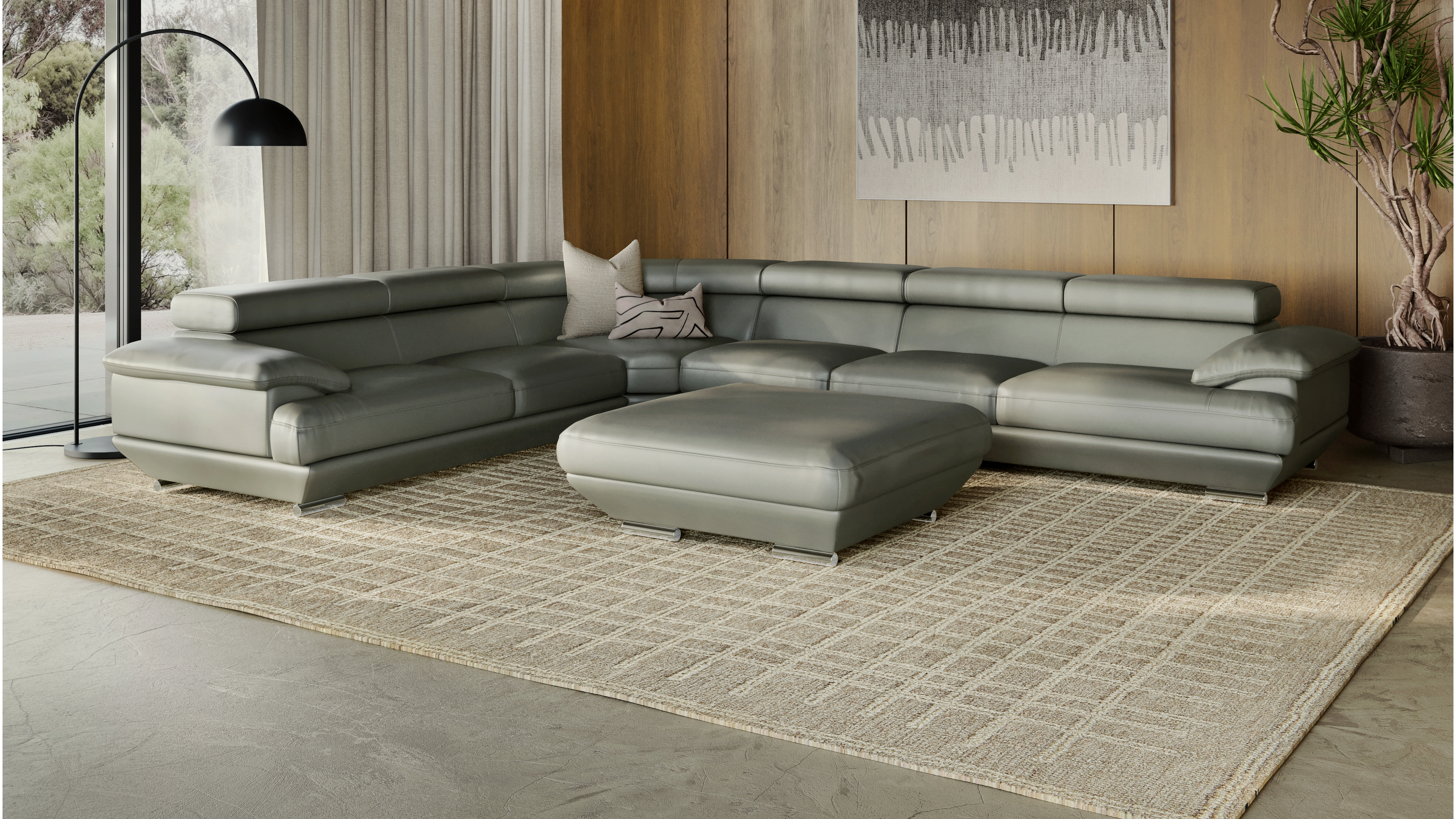 Lexington Leather Ottoman 100x100x45 5 Thumbnail