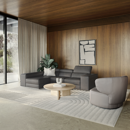 Lorenzo Leather Chaise Lounge Option A