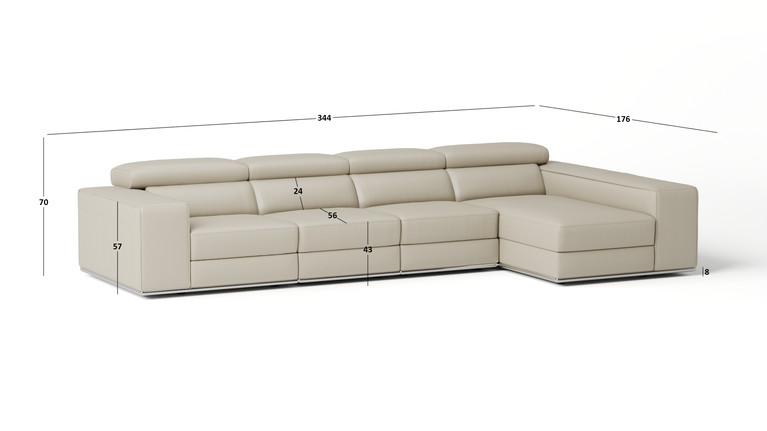 Lorenzo Leather Chaise Lounge Option B 4 Thumbnail