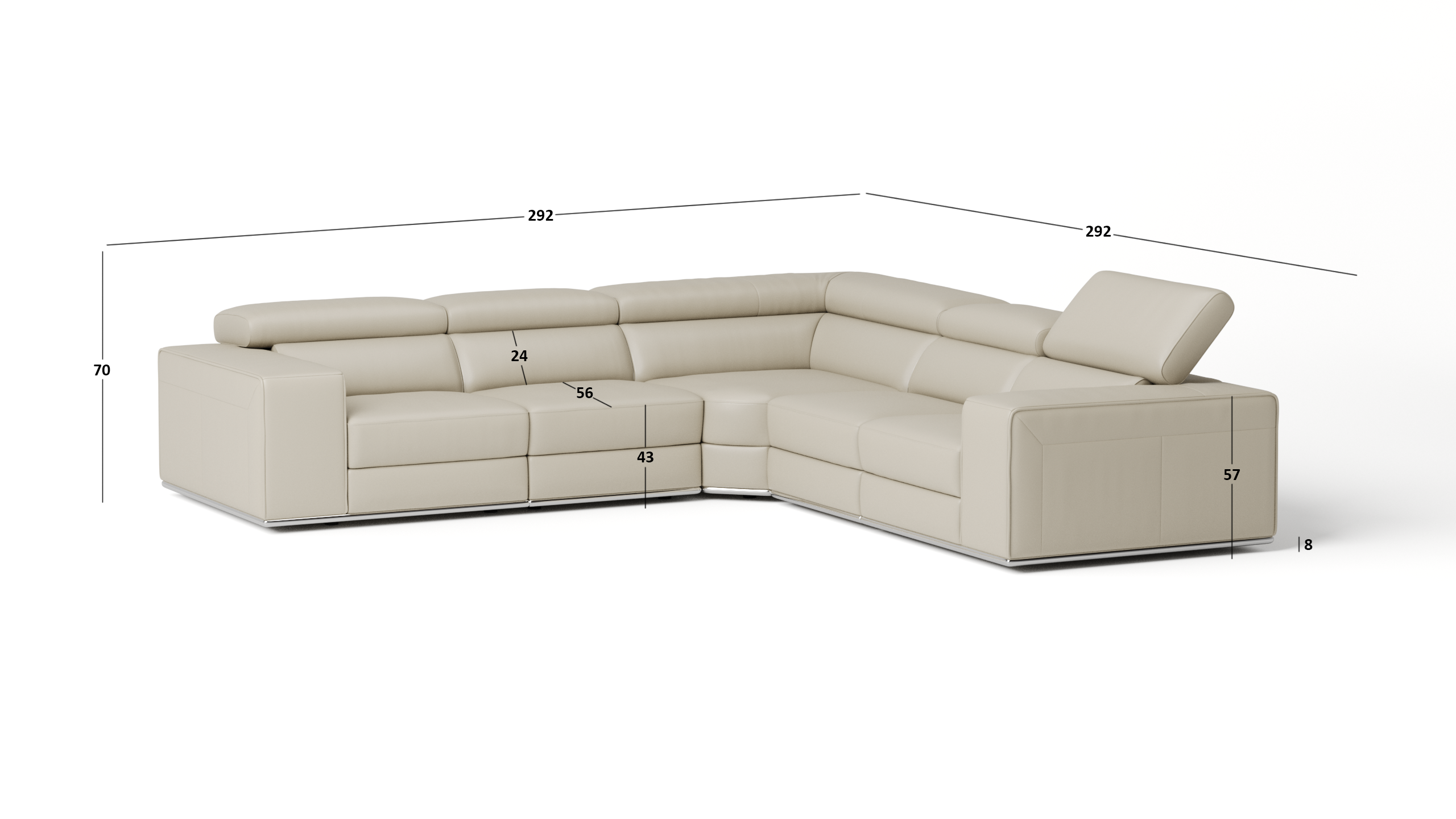 Lorenzo Leather Corner Lounge Option A 7 Thumbnail