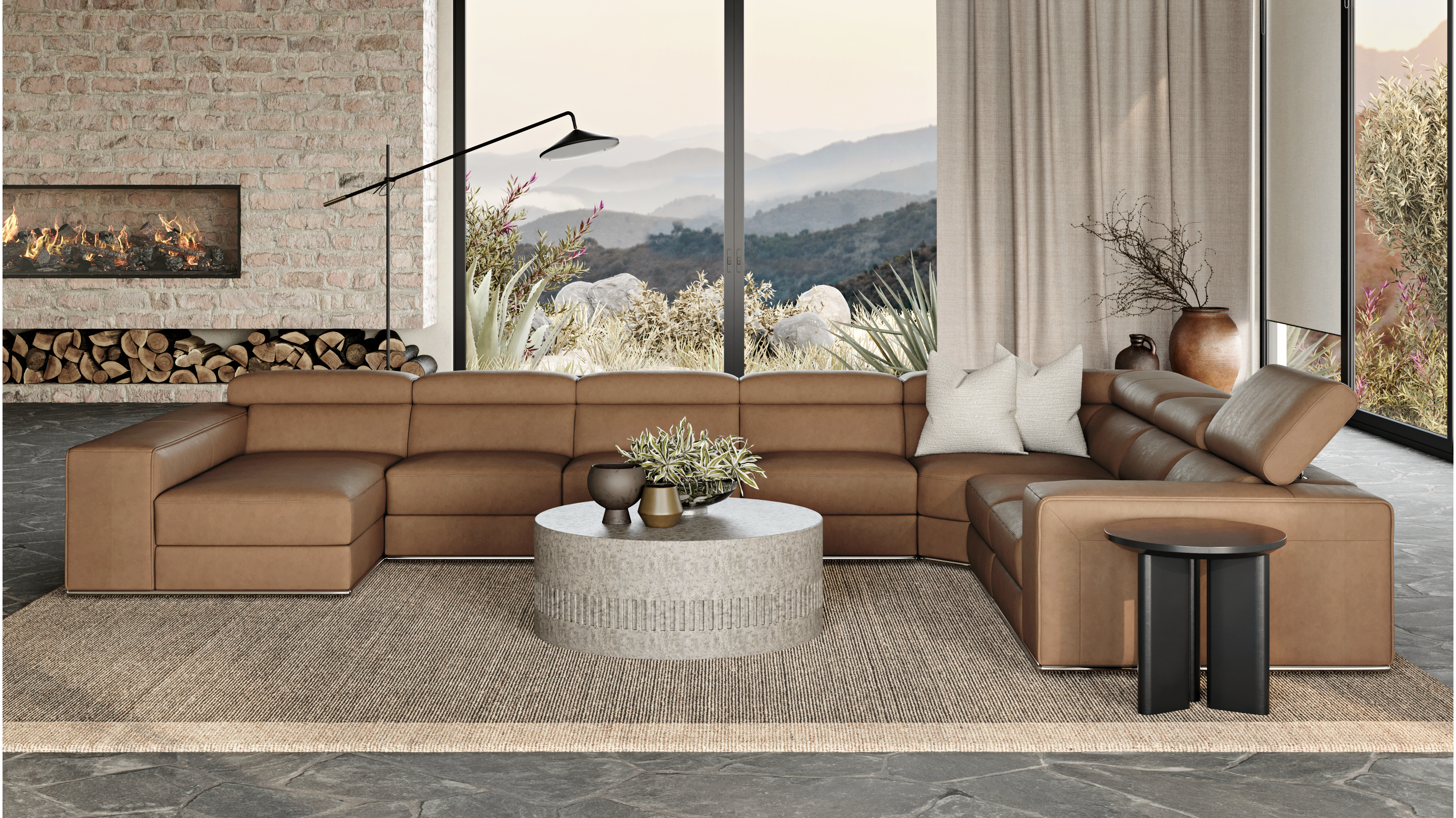 Lorenzo Leather Modular Lounge Option B
