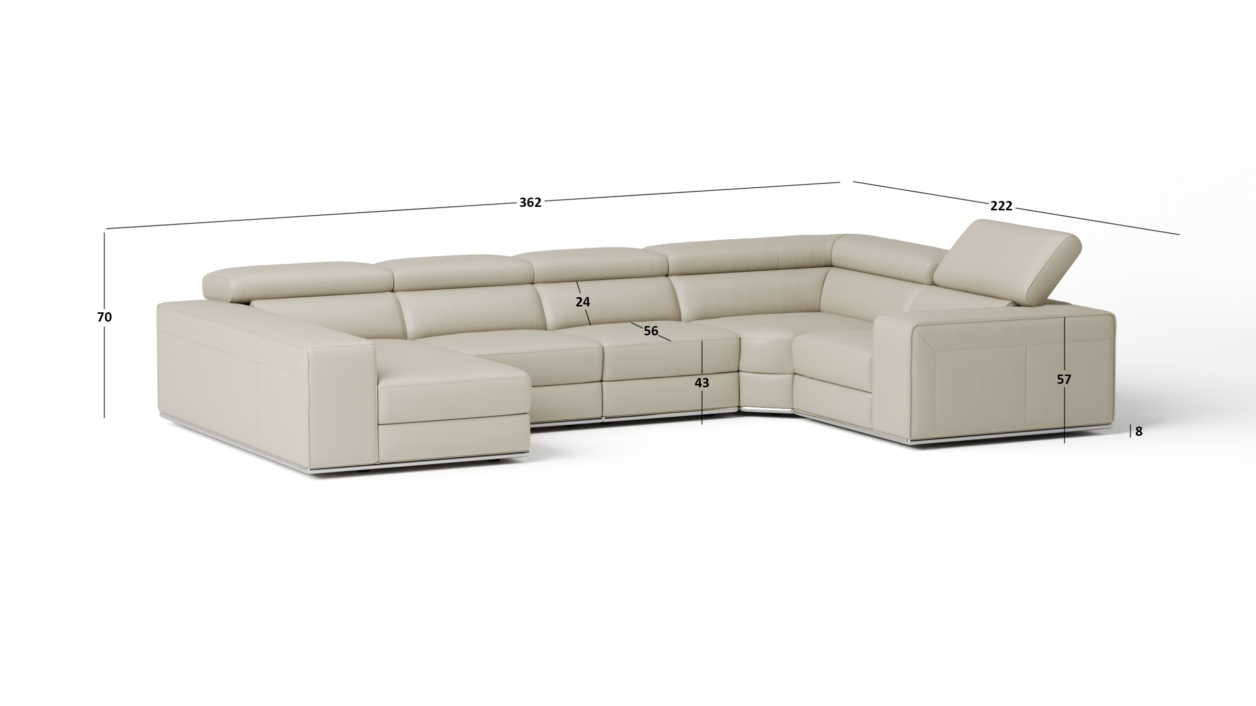 Lorenzo Leather Modular Lounge Option C 4 Thumbnail