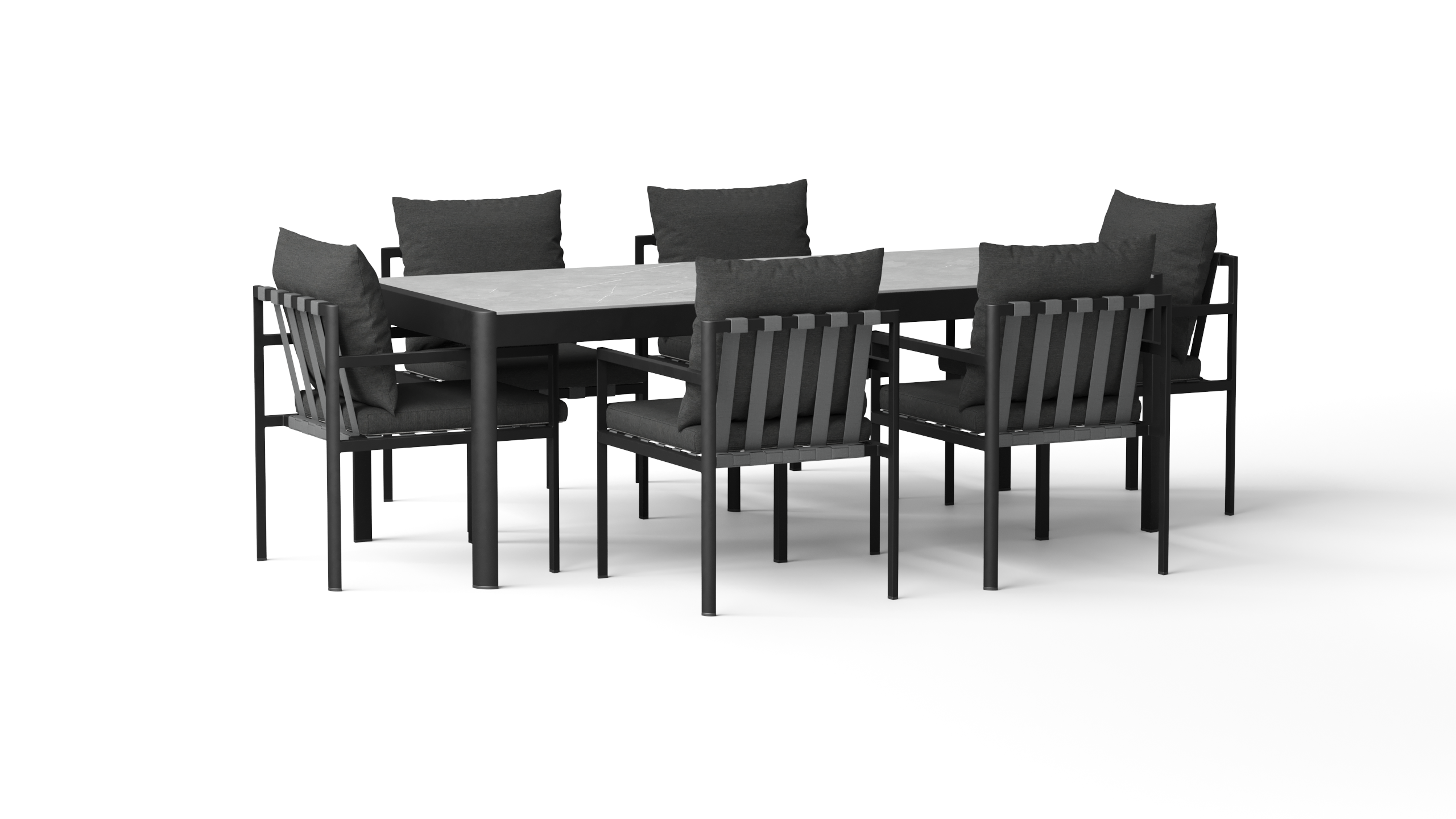 Manly Black Outdoor 7-piece Dining Set 1 Thumbnail
