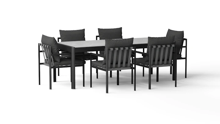 Manly Black Outdoor 7-piece Dining Set