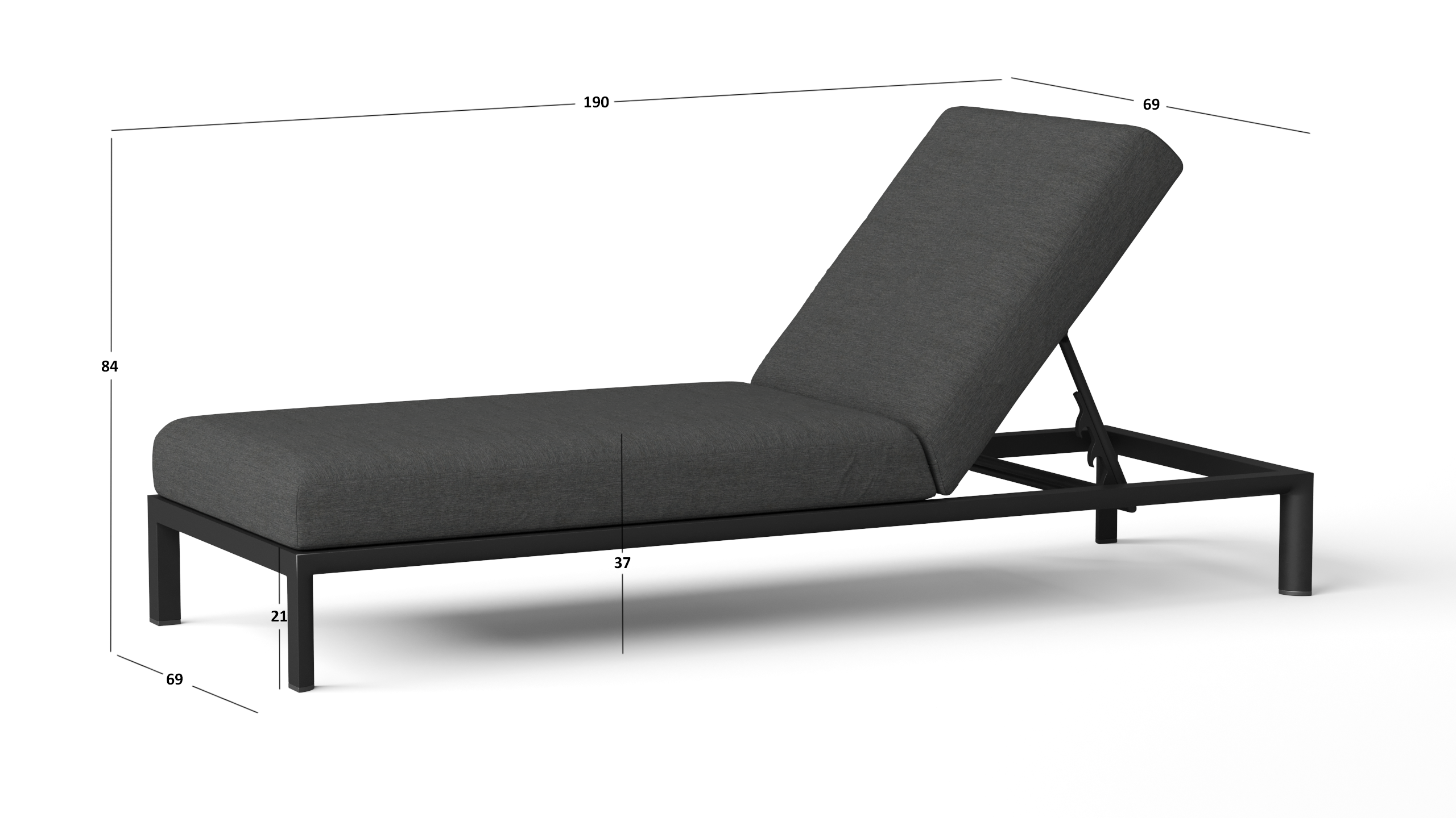 Manly Black Outdoor Sunlounge [2x Sunlounge Only] 3 Thumbnail