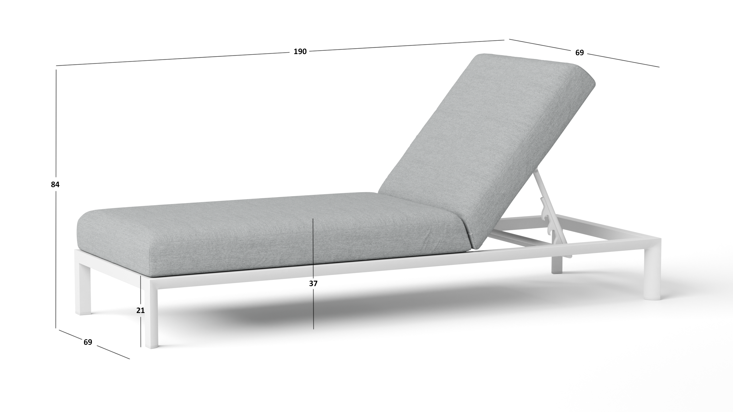 Manly White Outdoor Sunlounge [2x Sunlounge Only] 3 Thumbnail