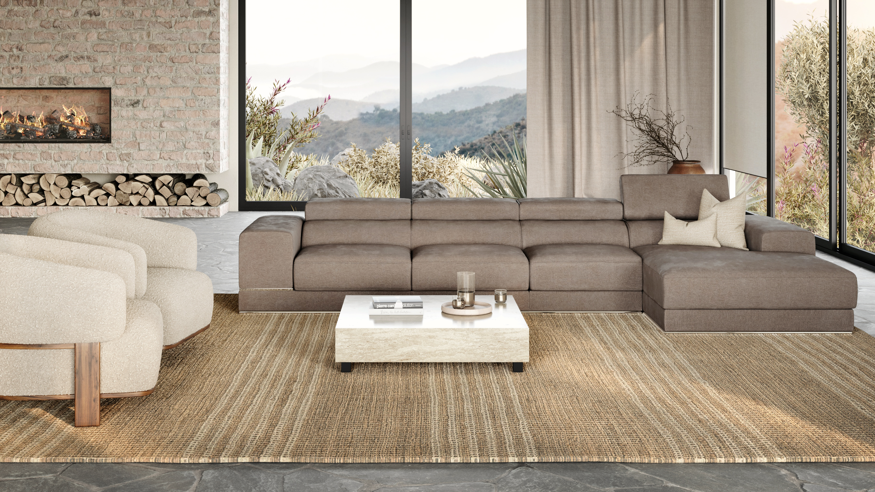 Napoleon Fabric Chaise Lounge Option B