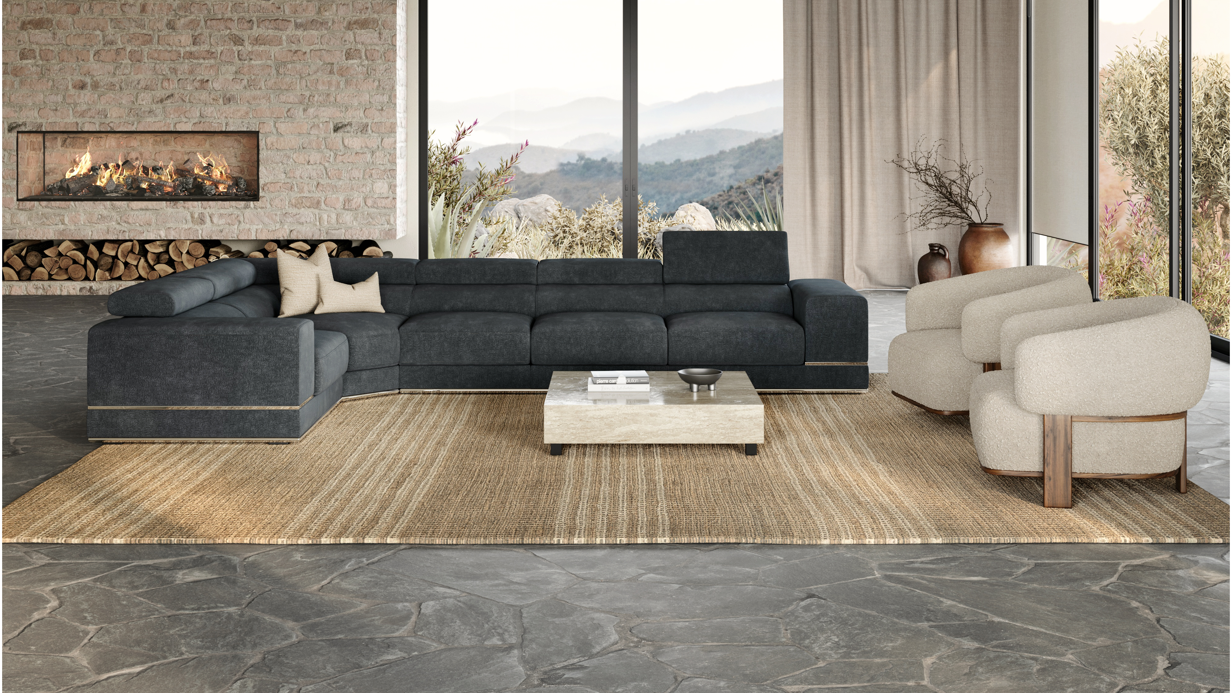 Napoleon Fabric Corner Lounge Option F 3 Thumbnail