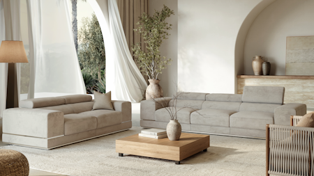 Napoleon Fabric Three Seat Sofa