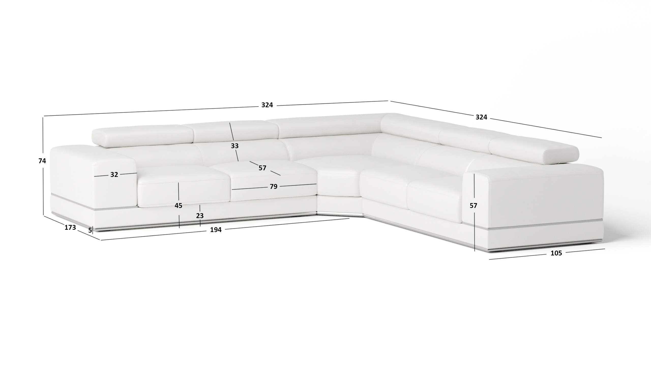 Napoleon Leather Corner Lounge Option A 5 Thumbnail