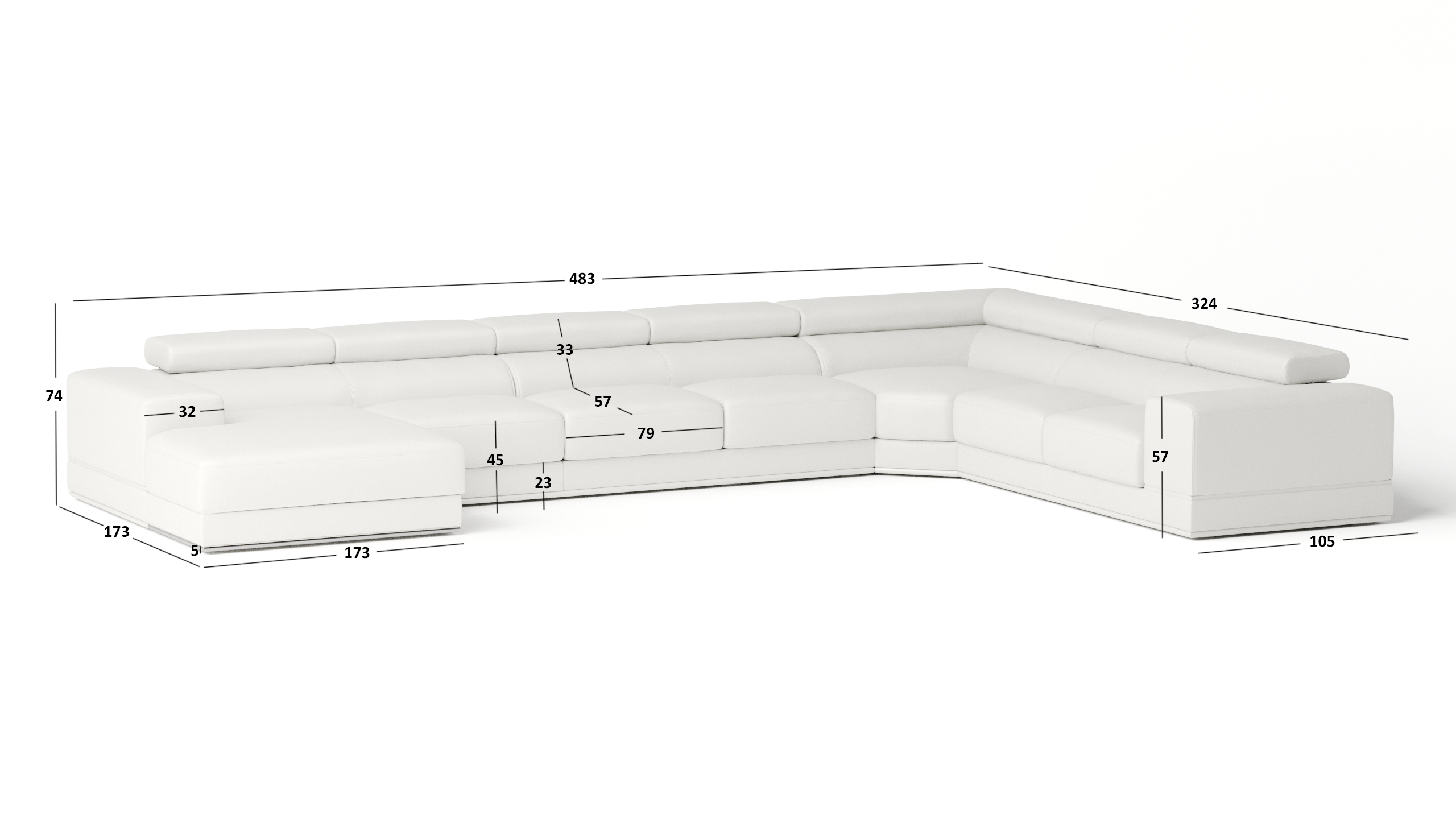Napoleon Leather Modular Lounge Option B 5 Thumbnail