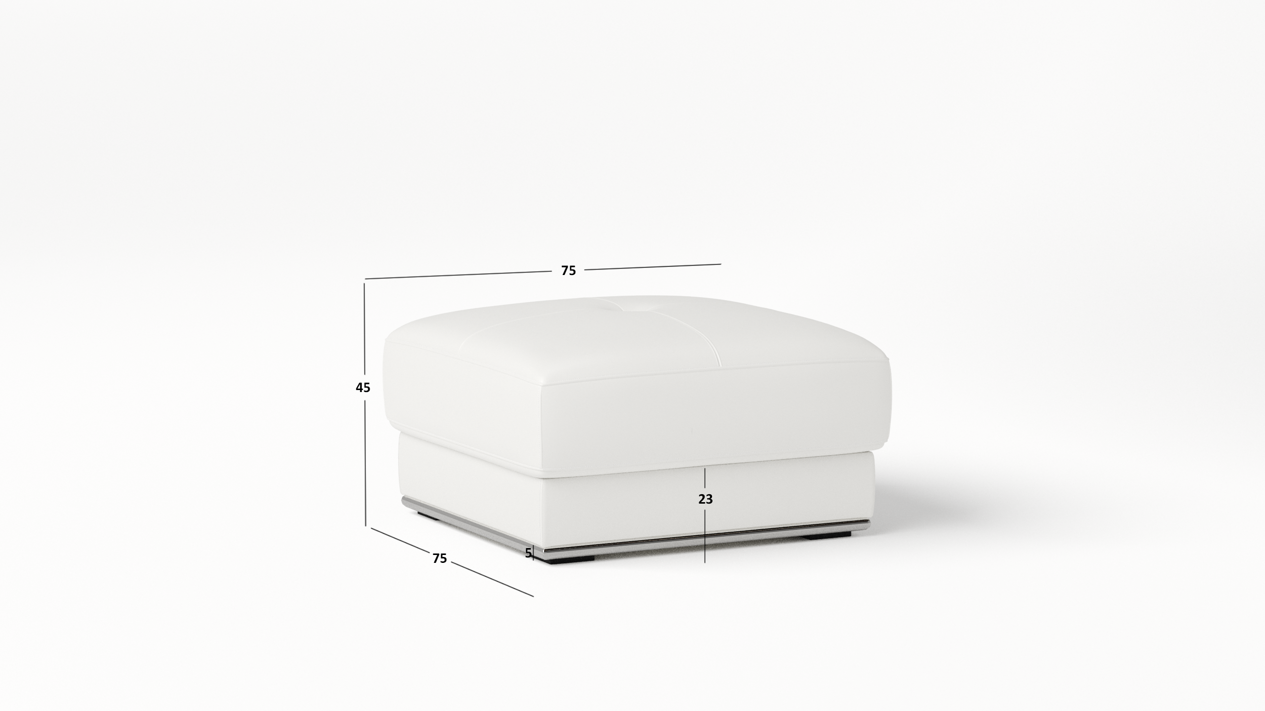Napoleon Leather Ottoman 75x75x45 2 Thumbnail