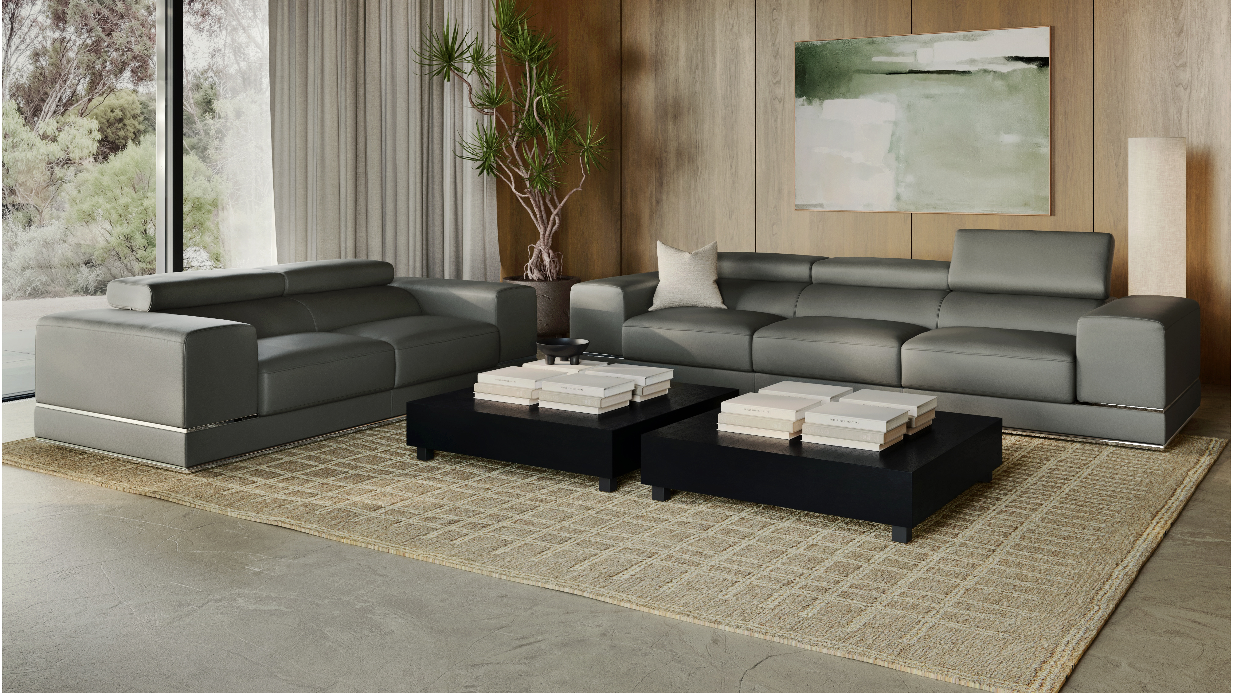 Napoleon Leather Sofa Suite 3 + 2 4 Thumbnail