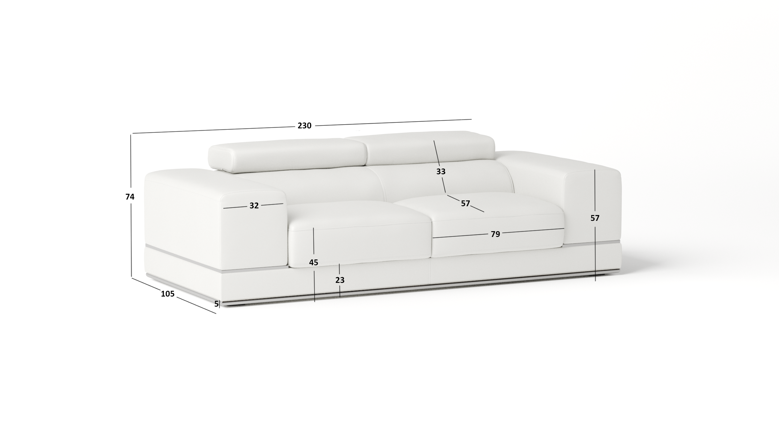 Napoleon Leather Two Seat Sofa 5 Thumbnail