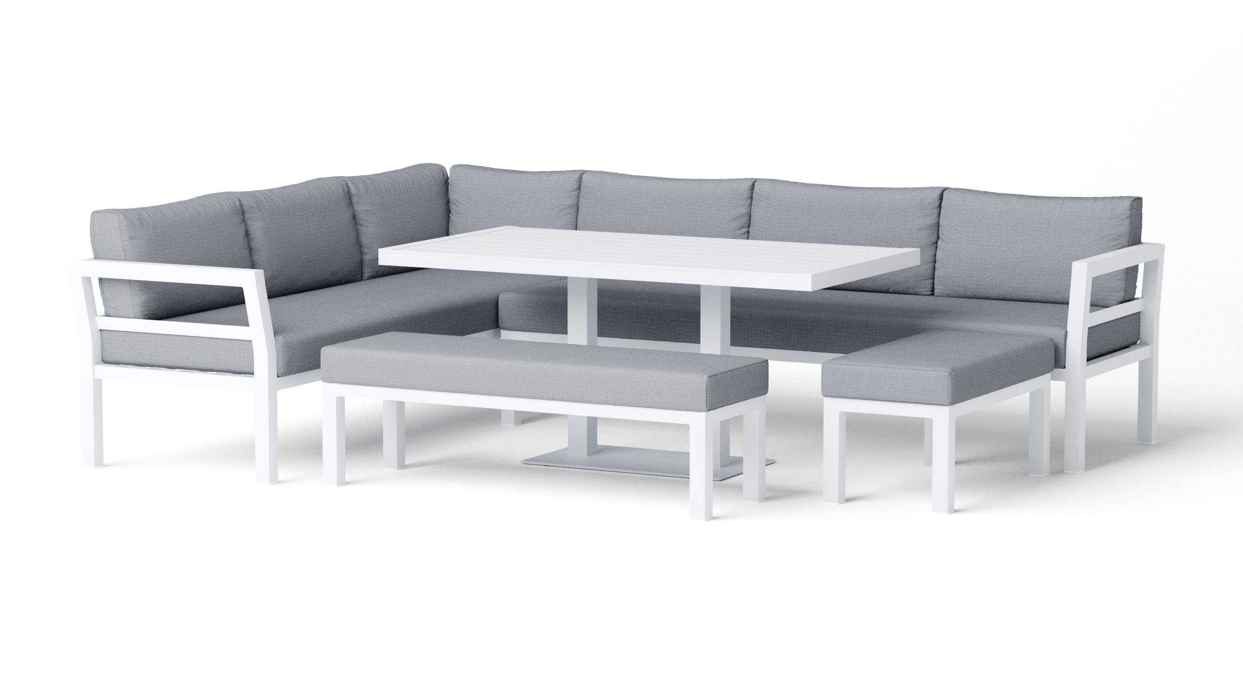 New Bondi White Outdoor Aluminium Combination Lounge And Dining 6 Thumbnail