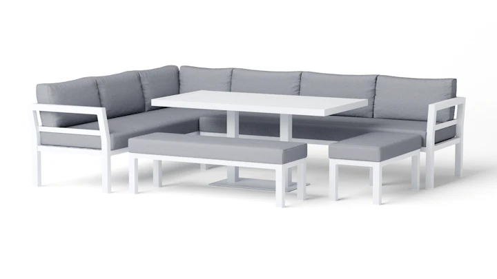 New Bondi White Outdoor Aluminium Combination Lounge And Dining