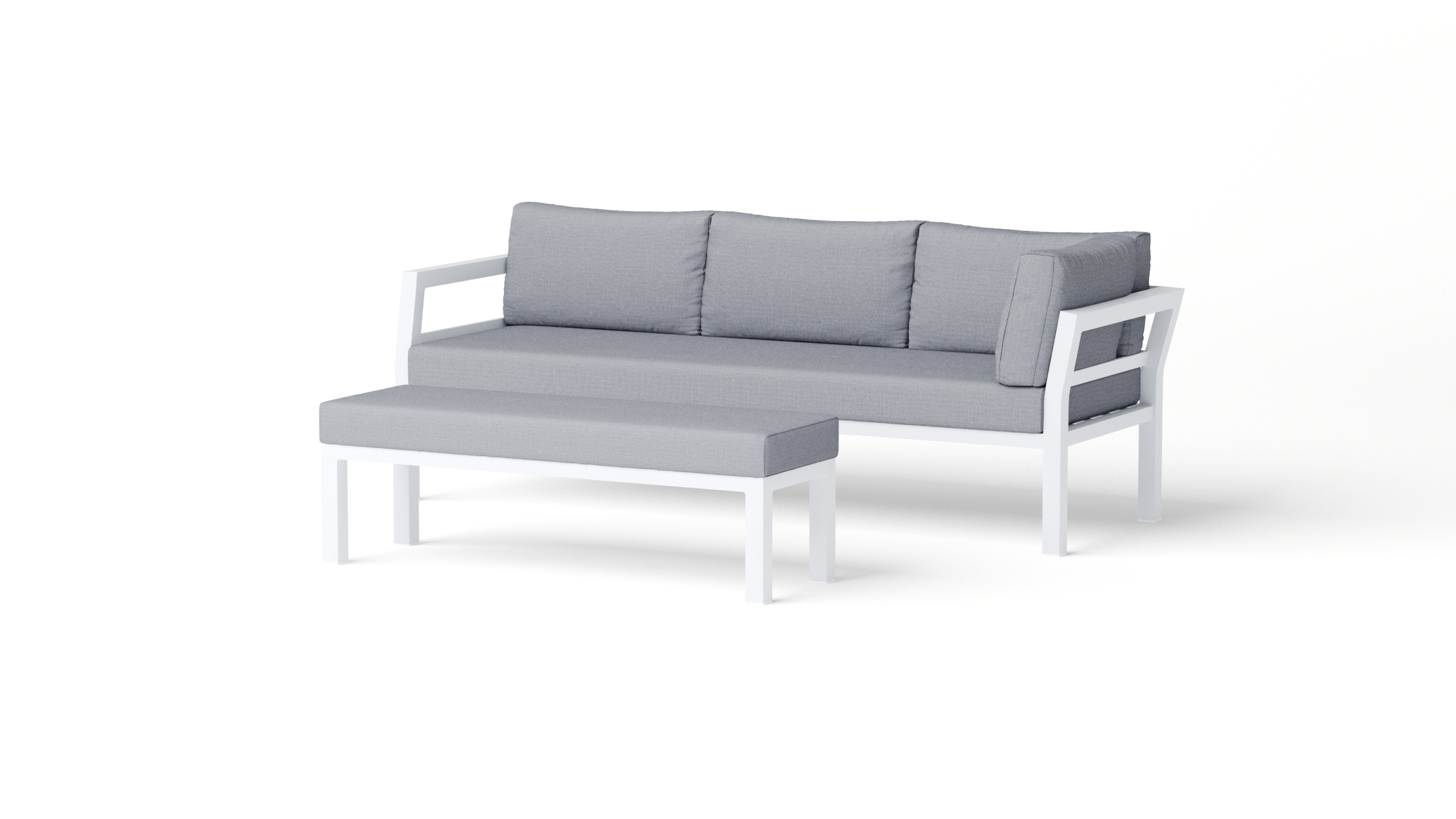 New Bondi White Three Seat Sofa + Bench Module