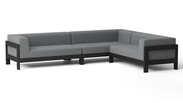 New Noosa Black Outdoor Fabric Corner Lounge