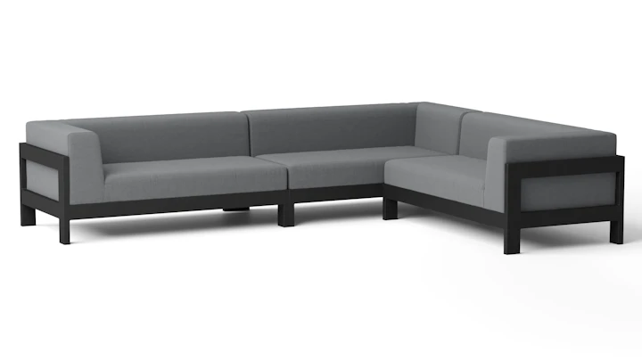 New Noosa Black Outdoor Fabric Corner Lounge