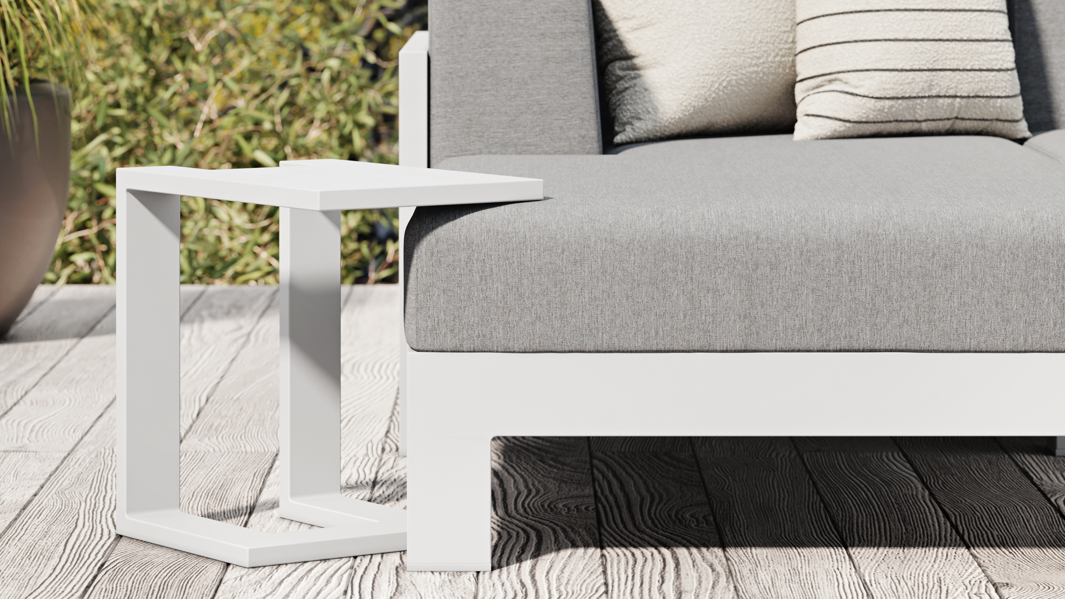 New Noosa White Outdoor Aluminium Side Table 4 Thumbnail