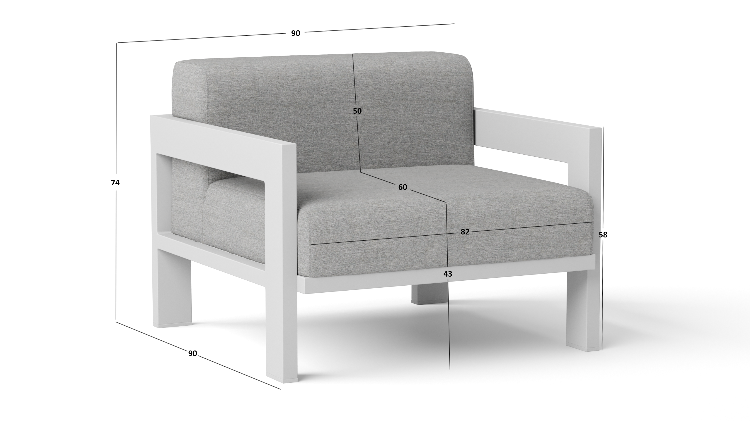 New Noosa White Outdoor Armchair 9 Thumbnail