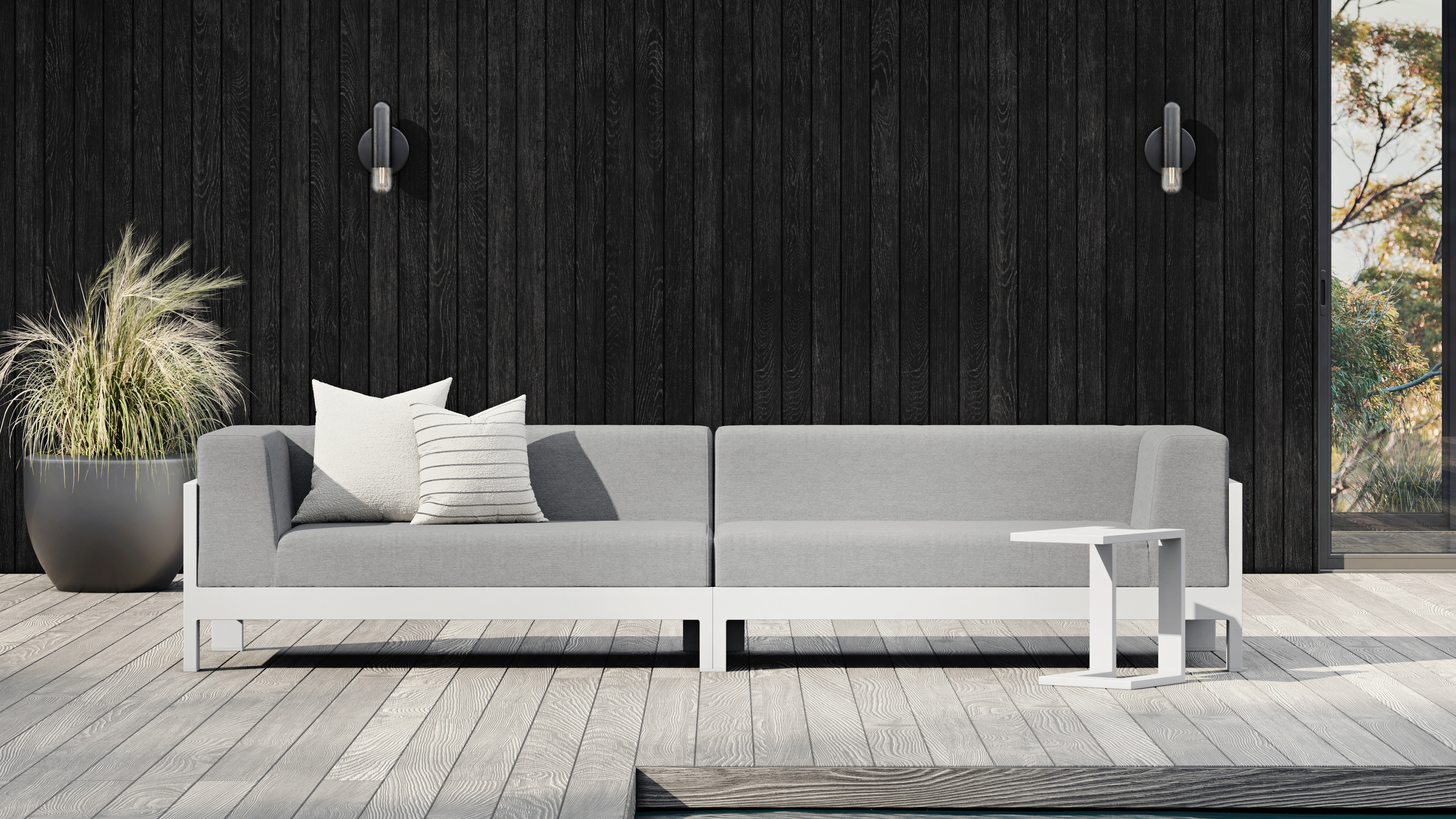 New Noosa White Outdoor Fabric Lounge 10 Thumbnail