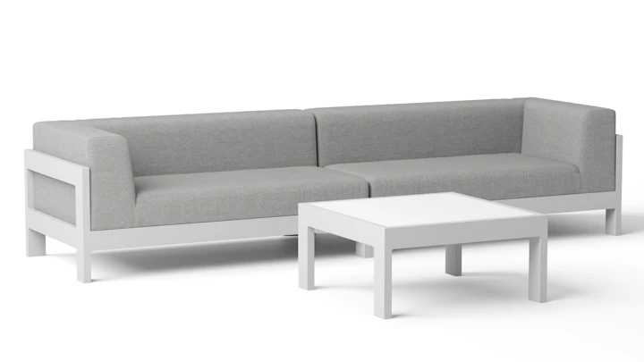 New Noosa White Outdoor Fabric Lounge With Coffee Table