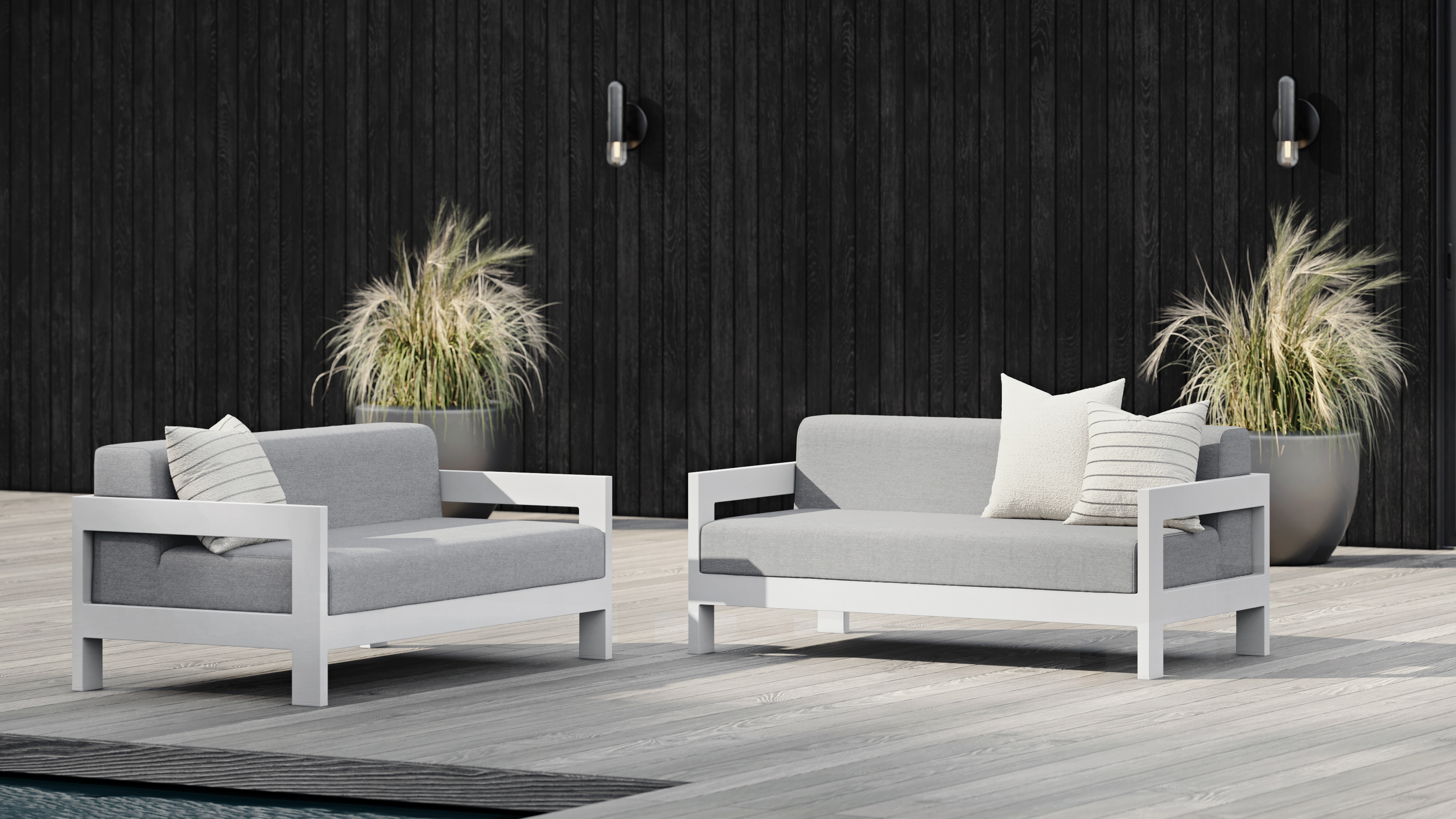 New Noosa White Outdoor Fabric Two Seat Sofa 10 Thumbnail