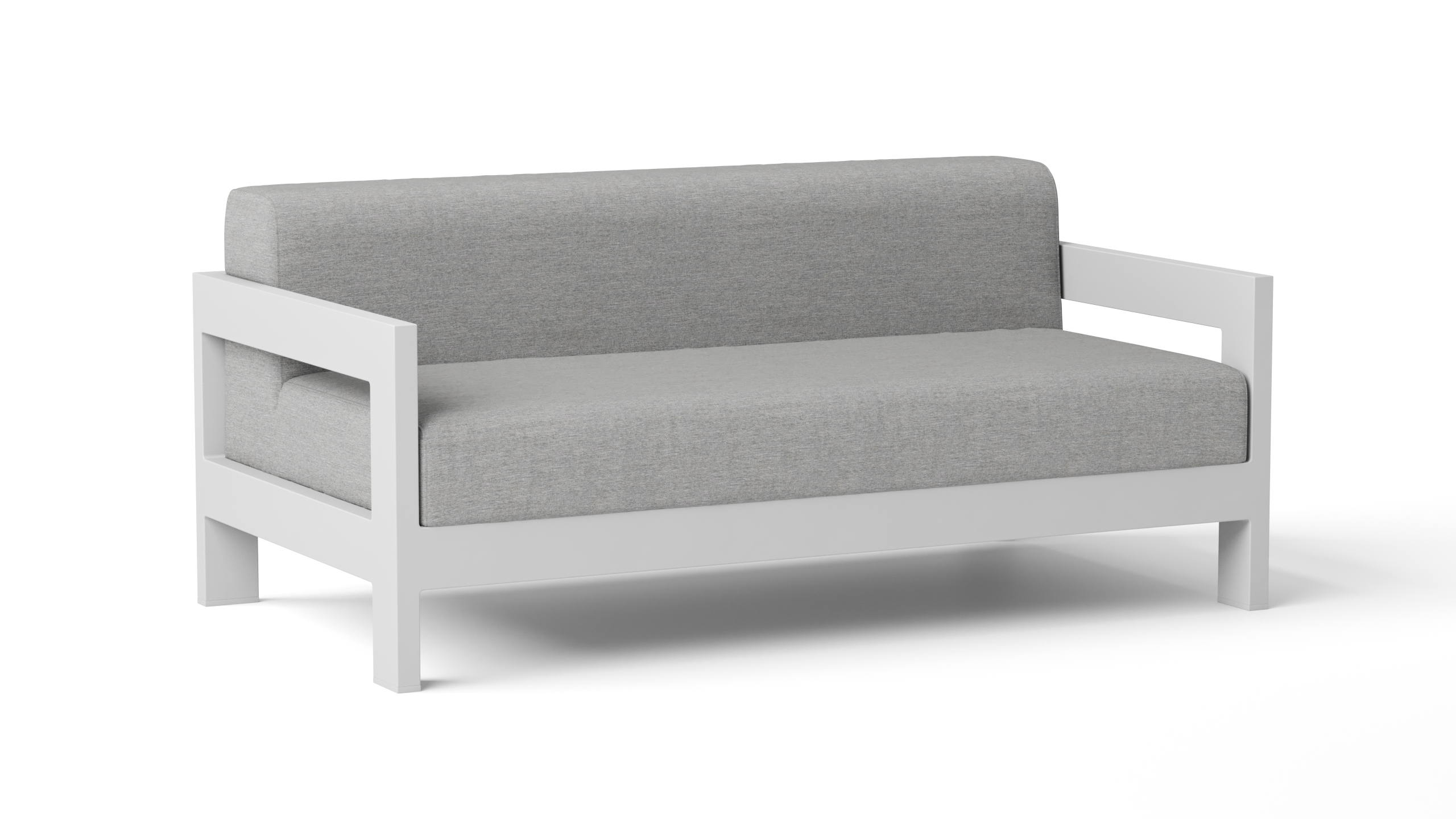 New Noosa White Outdoor Fabric Two Seat Sofa 10 Thumbnail