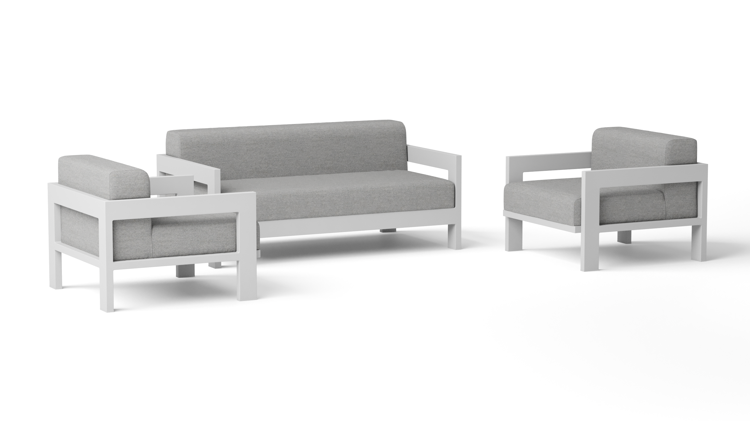 New Noosa White Outdoor Lounge Set 2+1+1 4 Thumbnail