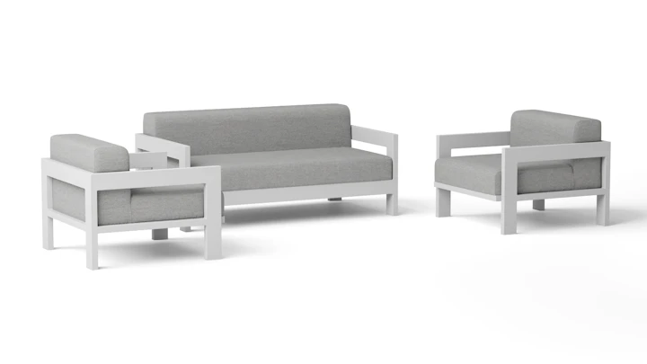 New Noosa White Outdoor Lounge Set 2+1+1