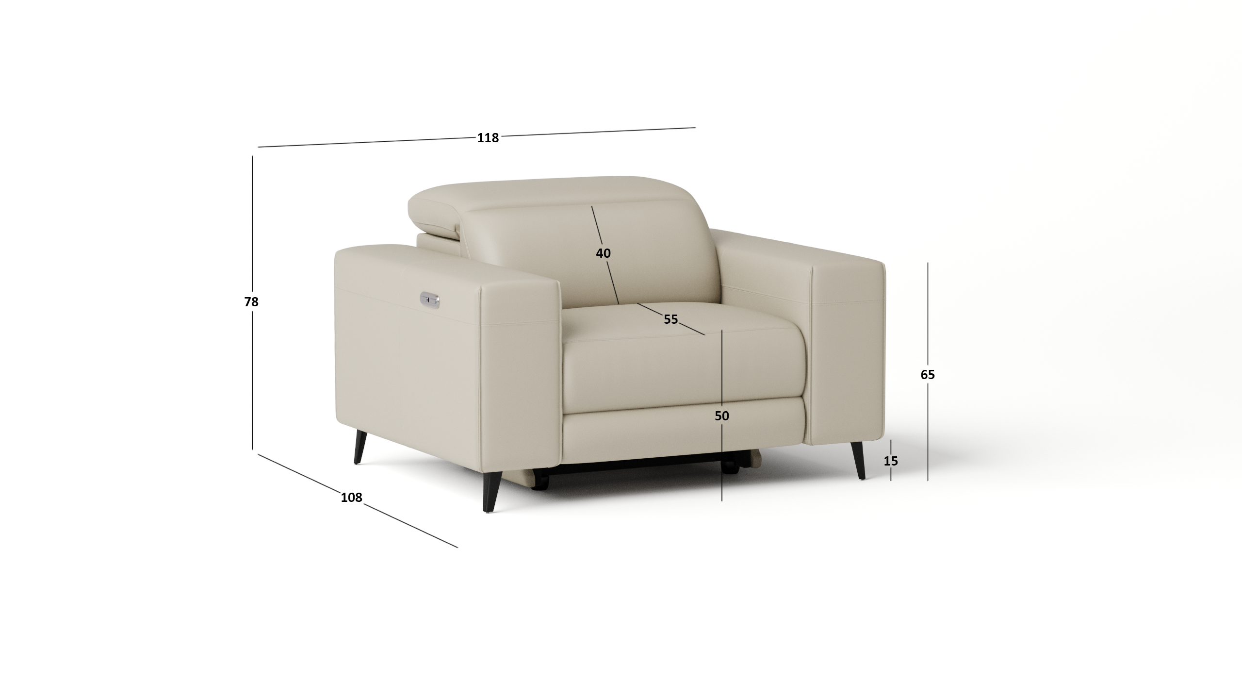 Stirling Leather Recliner Armchair 4 Thumbnail