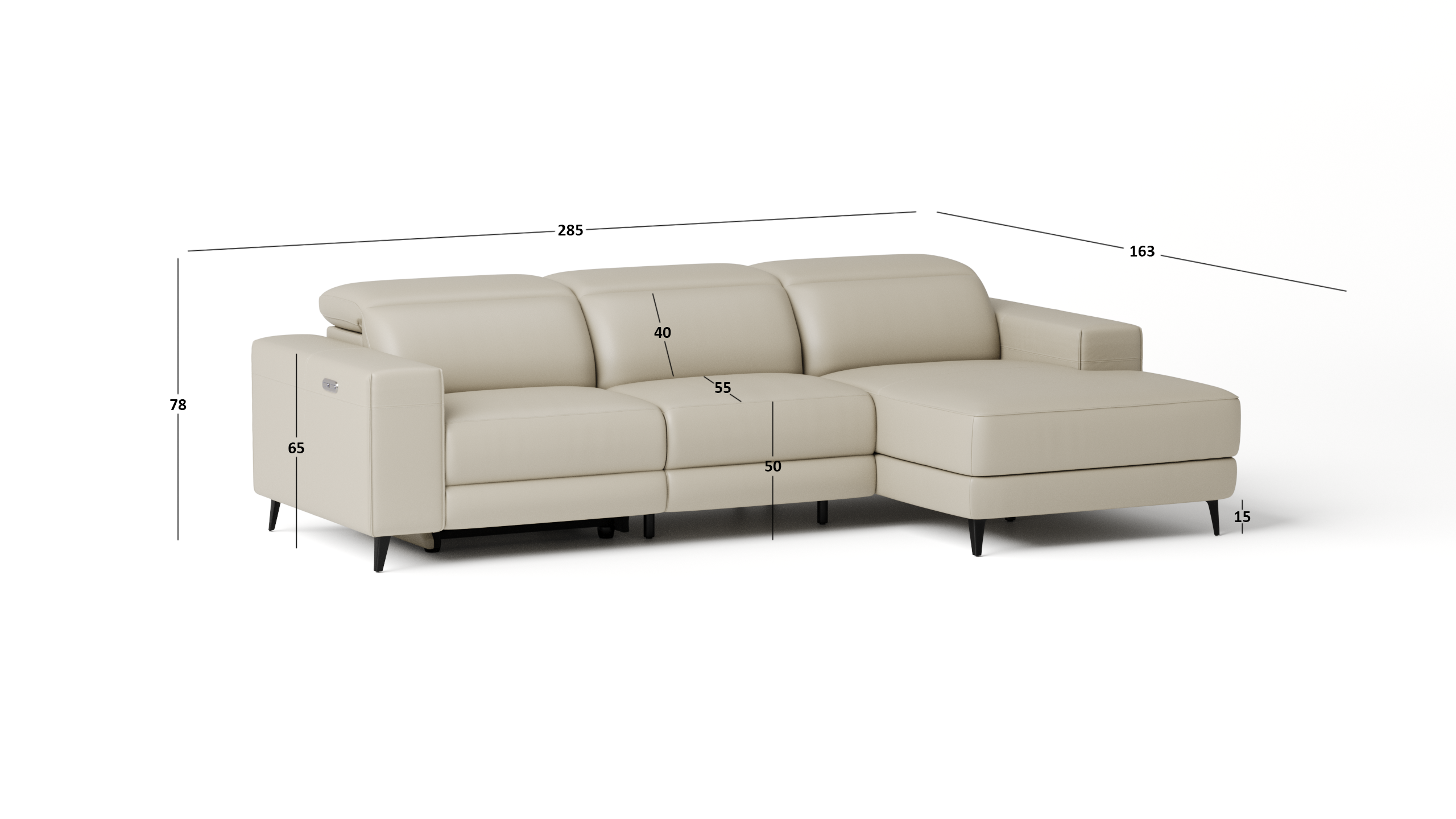 Stirling Leather Recliner Chaise Lounge Option A 5 Thumbnail