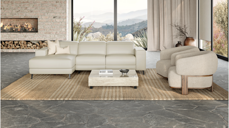 Stirling Leather Recliner Chaise Lounge Option A