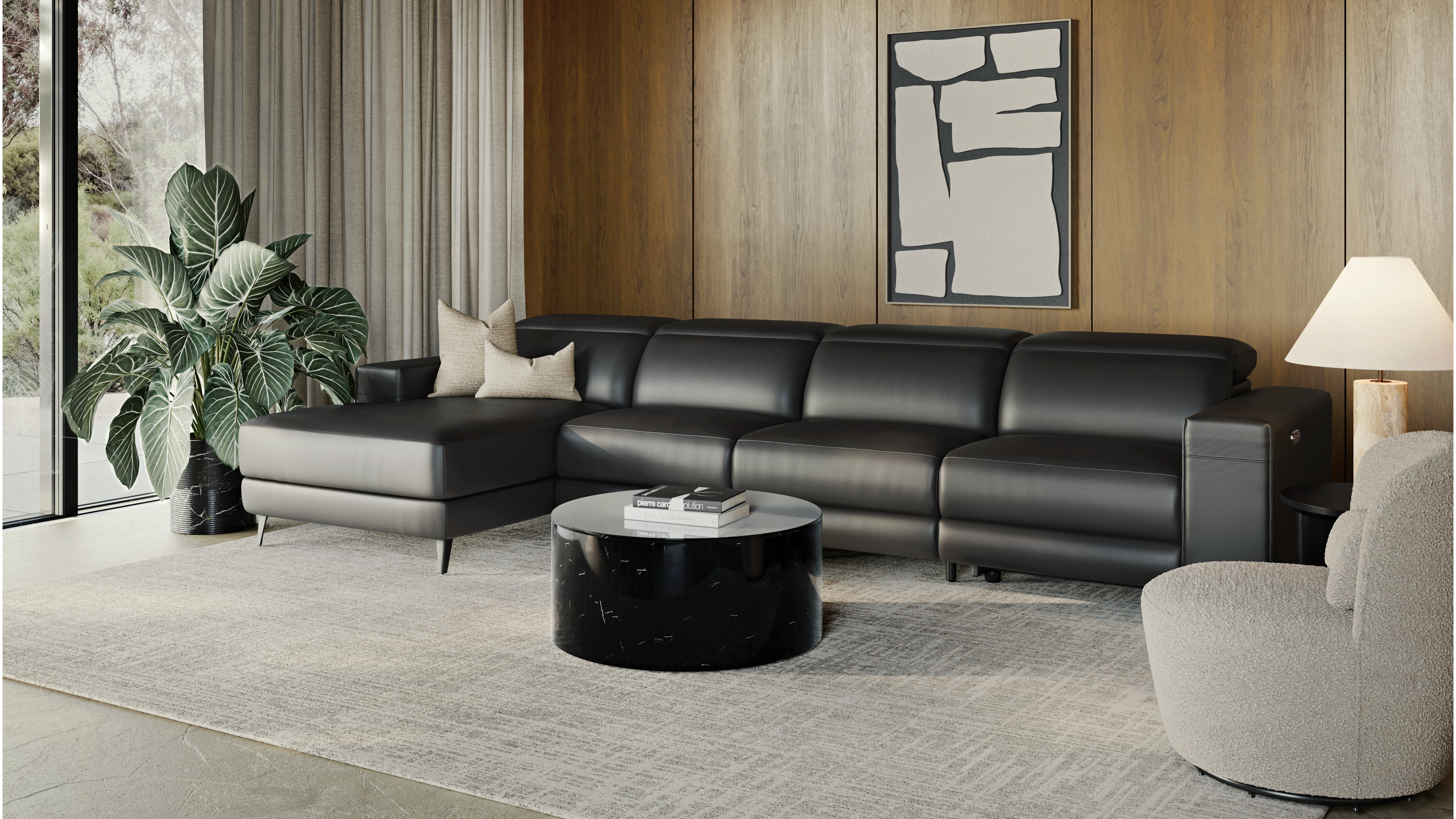 Stirling Leather Recliner Chaise Lounge Option B 10 Thumbnail