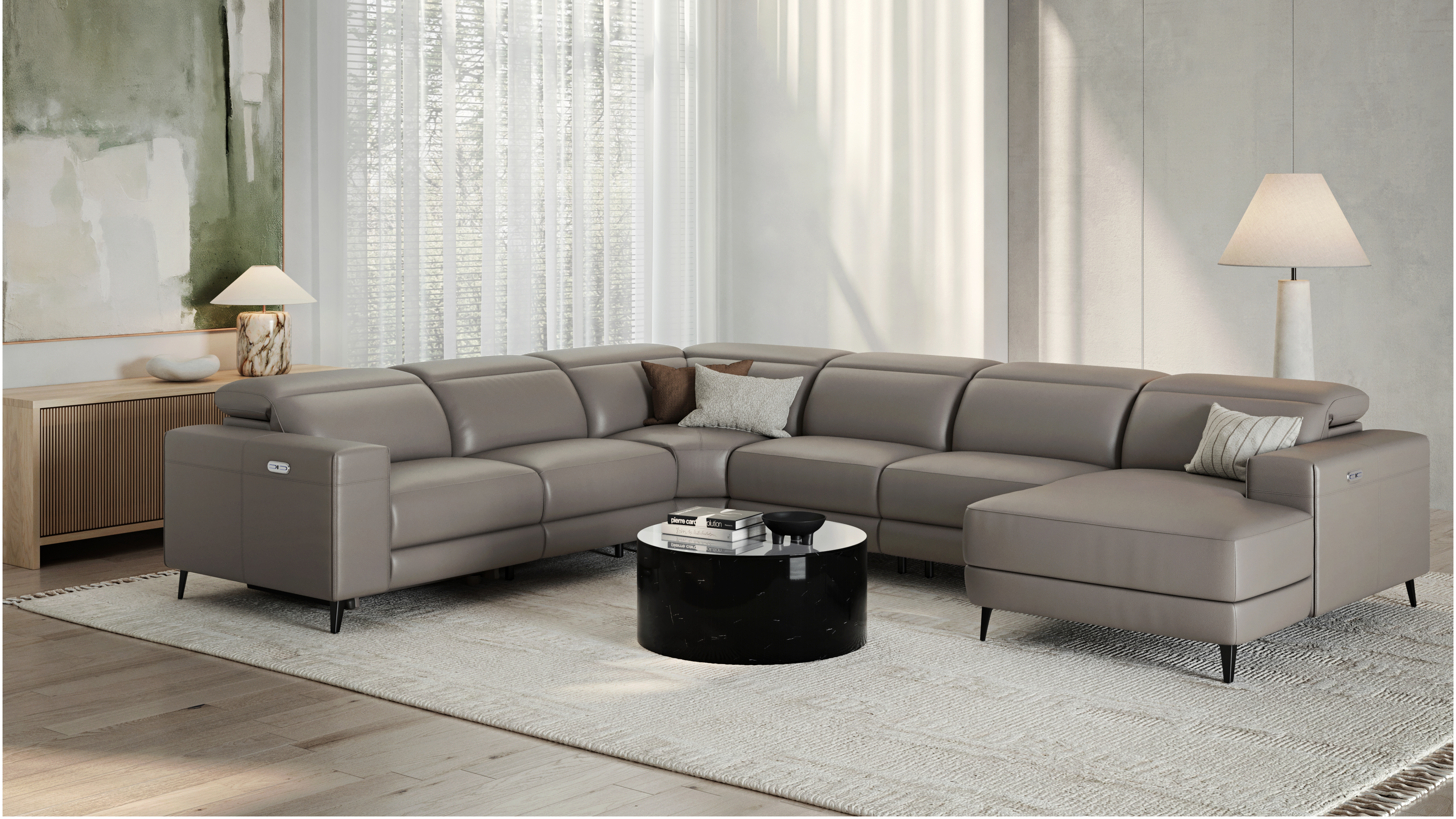 Stirling Leather Recliner Modular Lounge Option A 7 Thumbnail