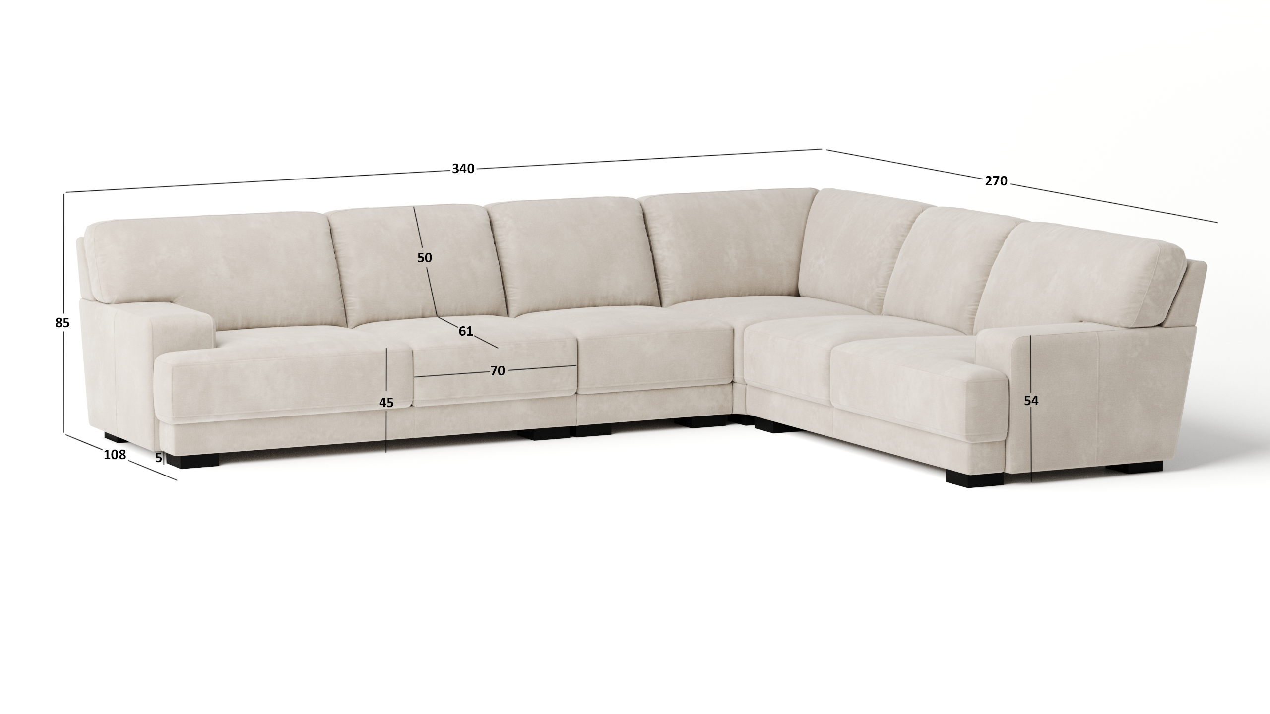 Volante Leather Corner Lounge Option B 7 Thumbnail