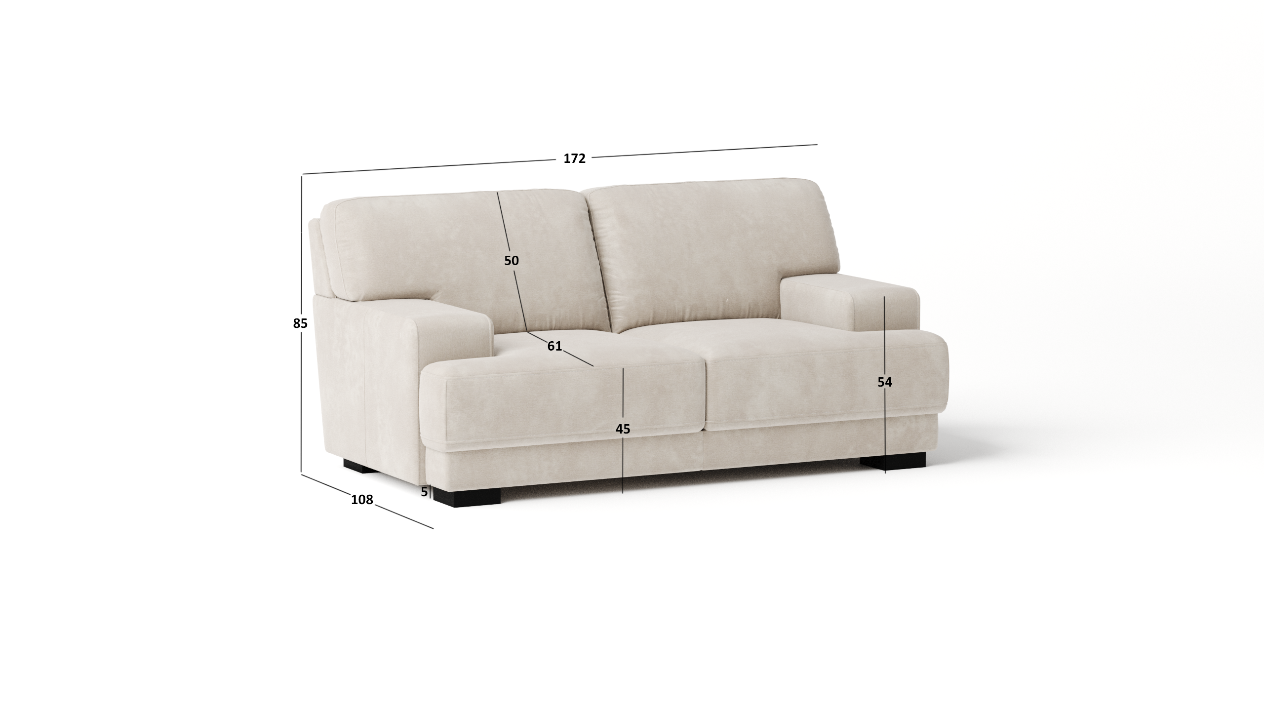 Volante Leather Two Seat Sofa 5 Thumbnail