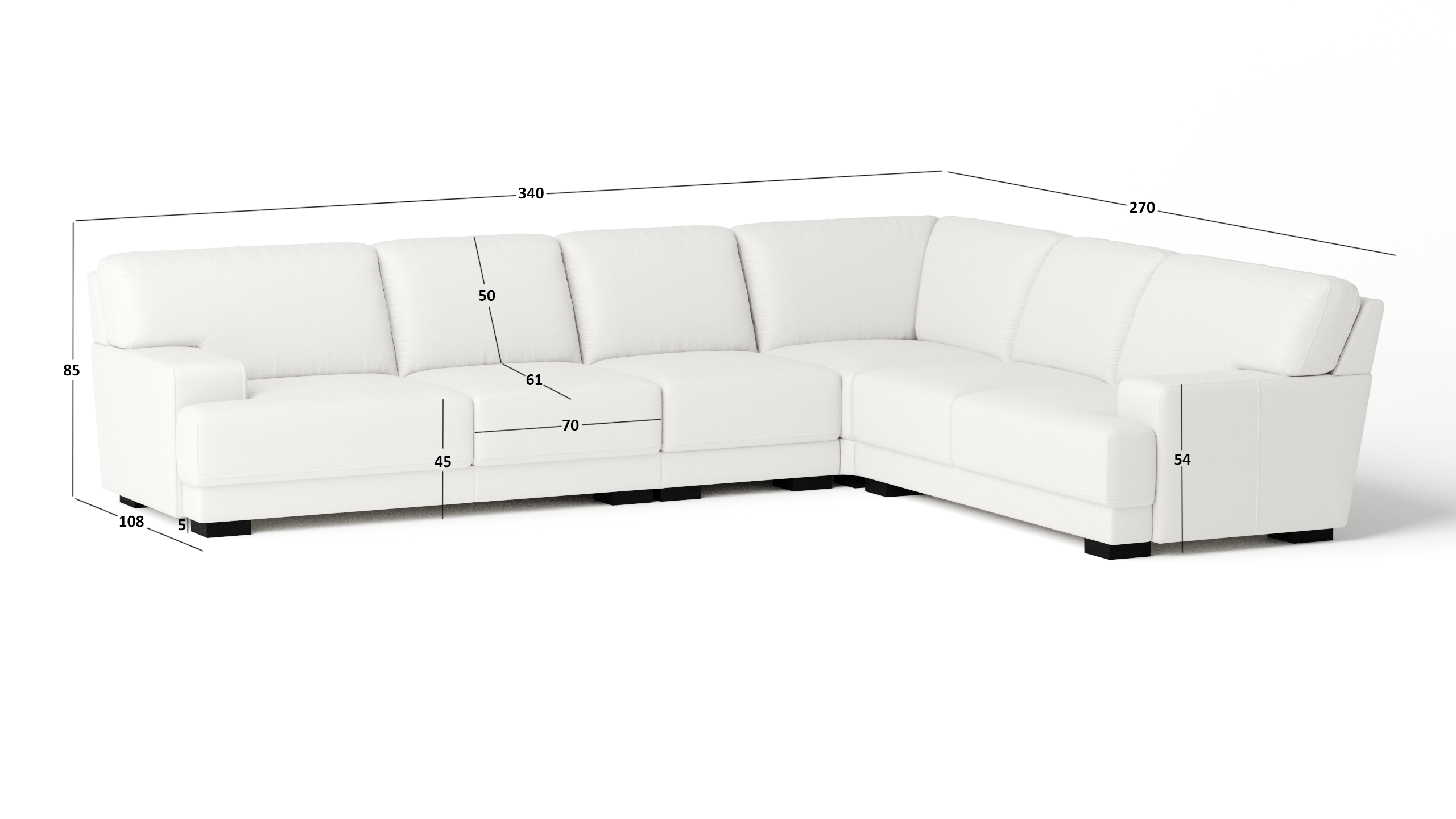 Volante Leather Corner Lounge Option B 7 Thumbnail